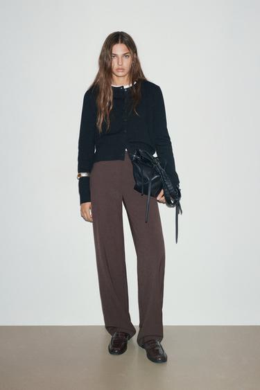 Slim fit straight smart trousers — Brown 1