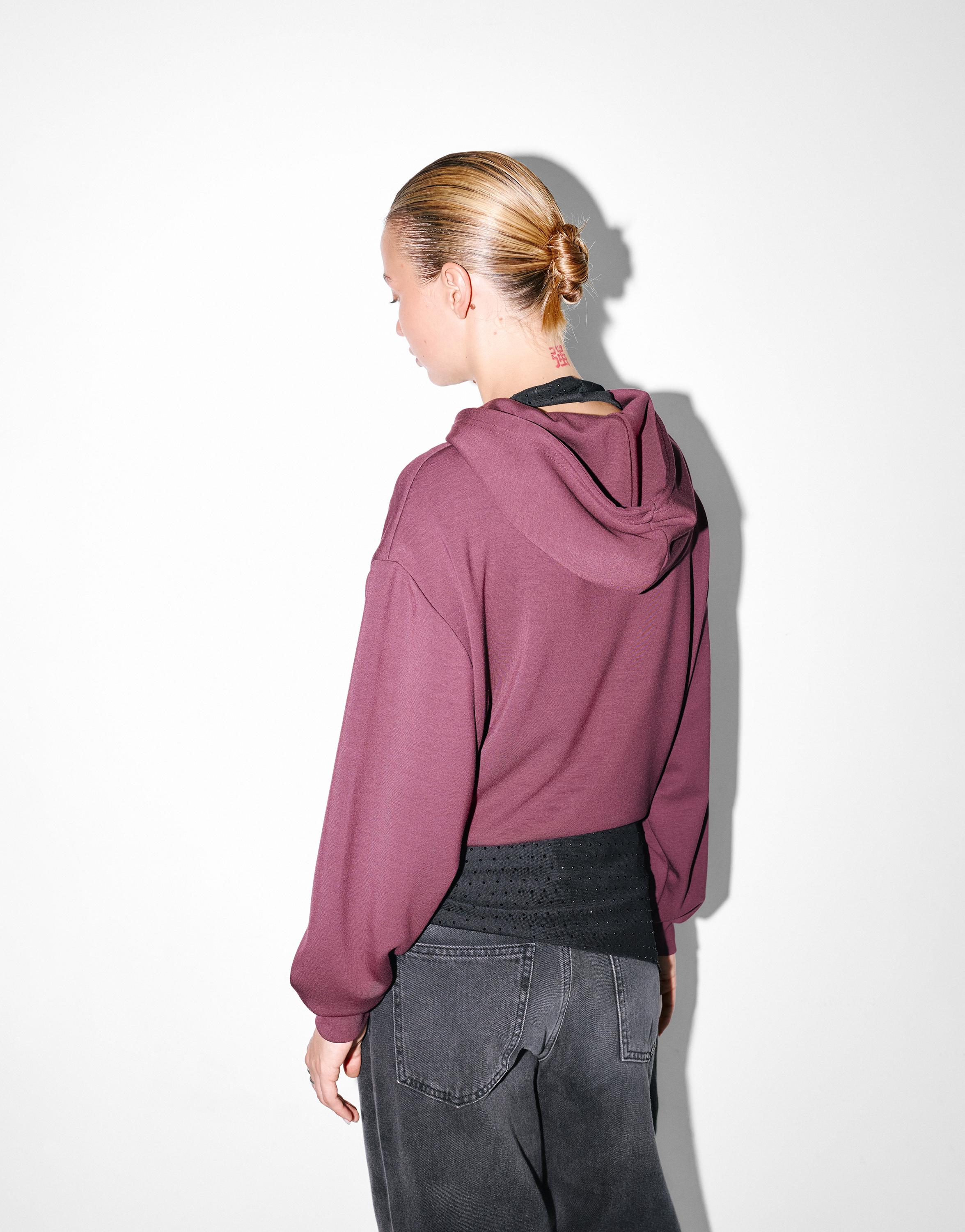 Soft touch hooded sweatshirt — Eggplant