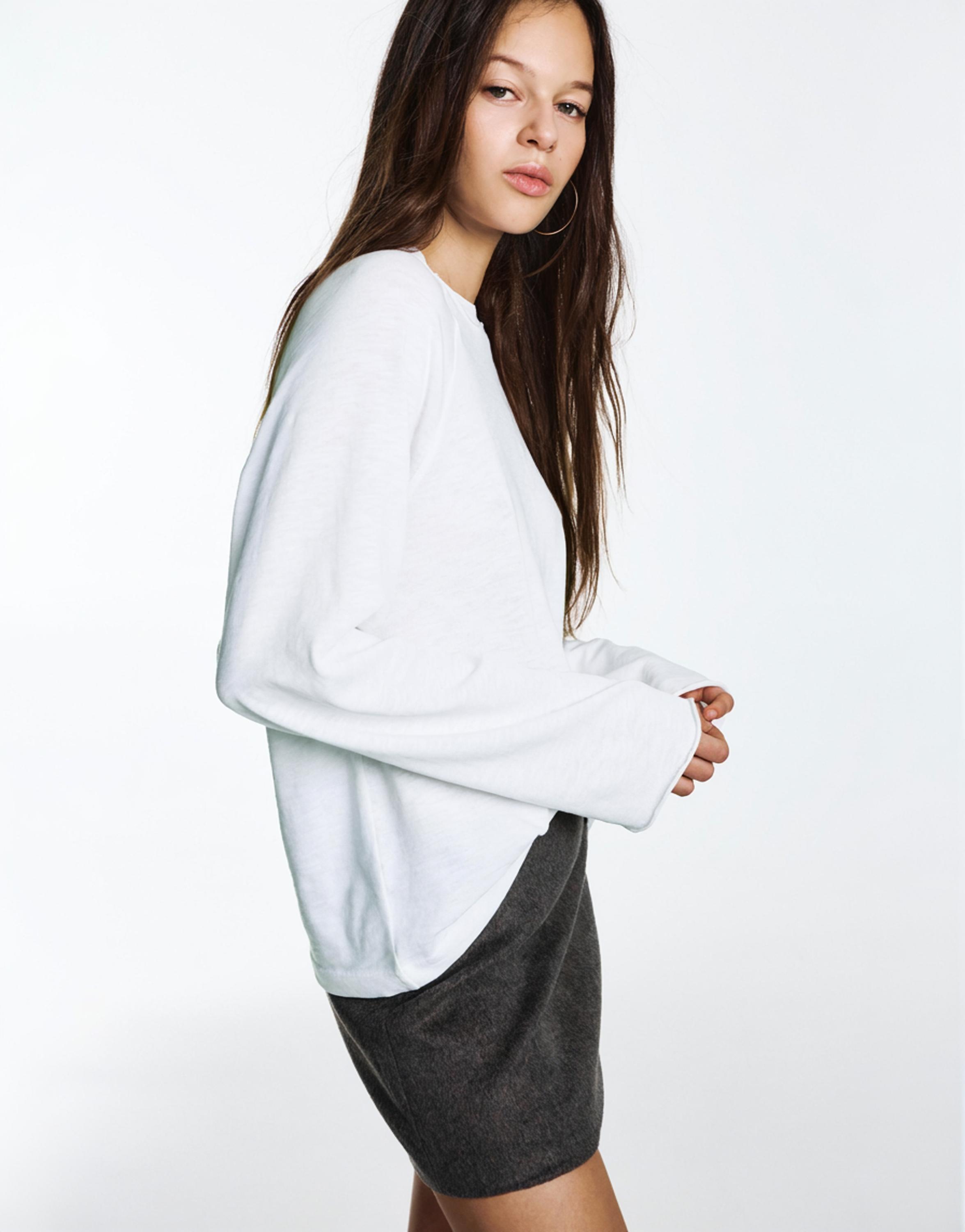 Long sleeve raglan T-shirt — White