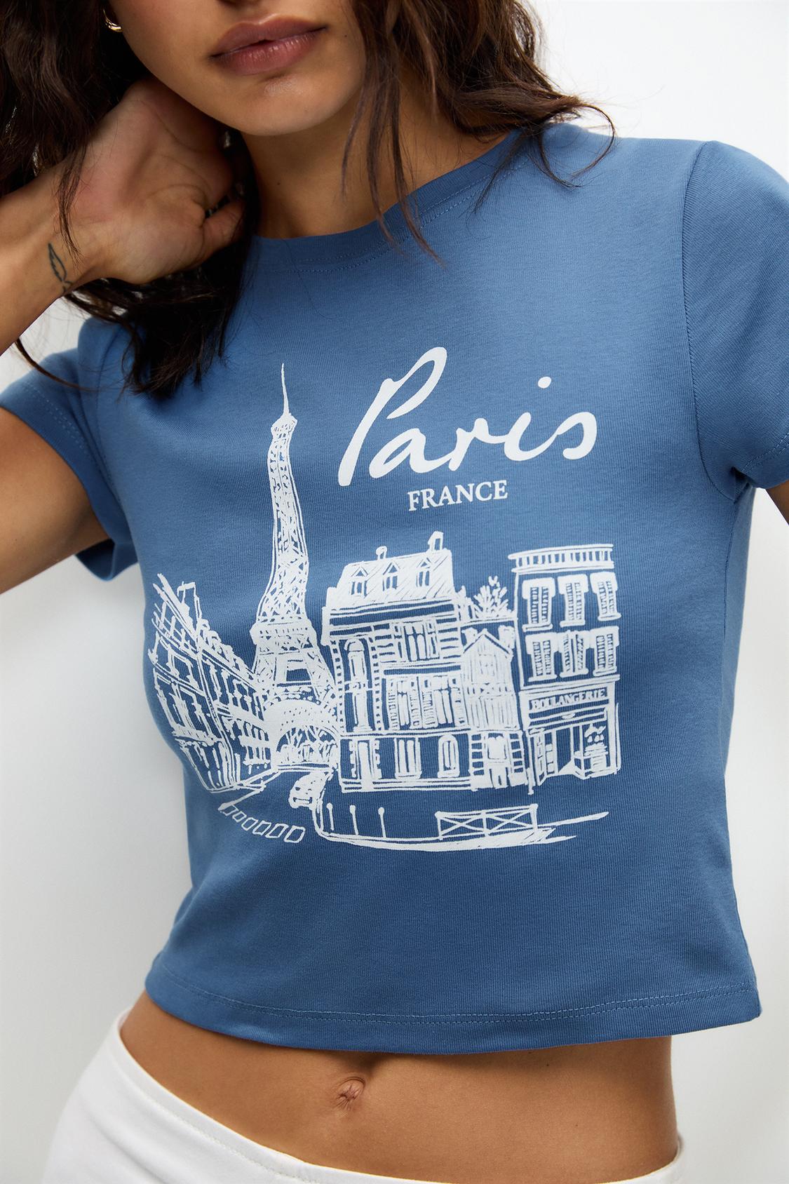 T-Shirt mit Städtemotiv - PULL&BEAR
