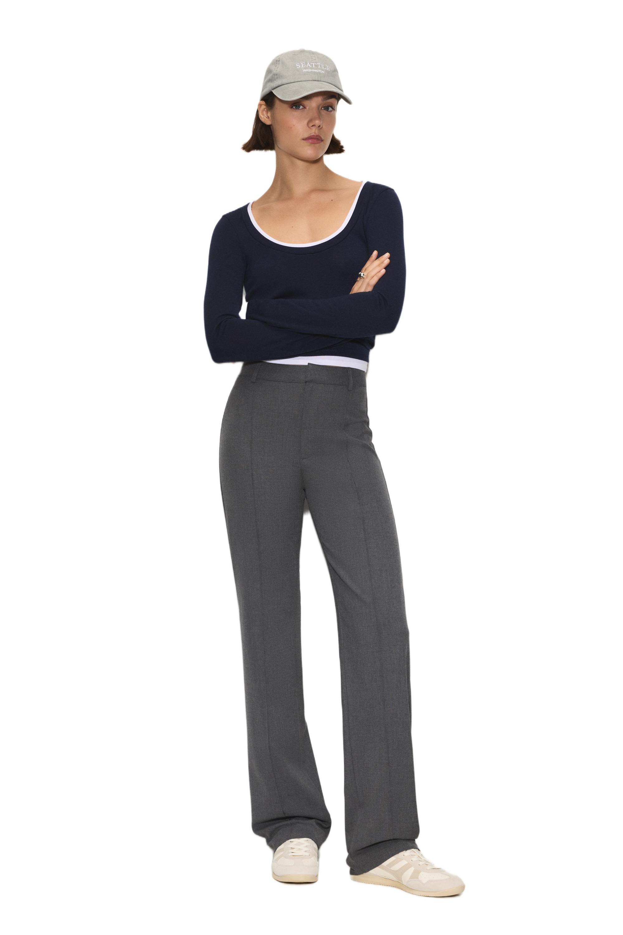 Dikiş detaylı kumaş pantolon - Görsel 58