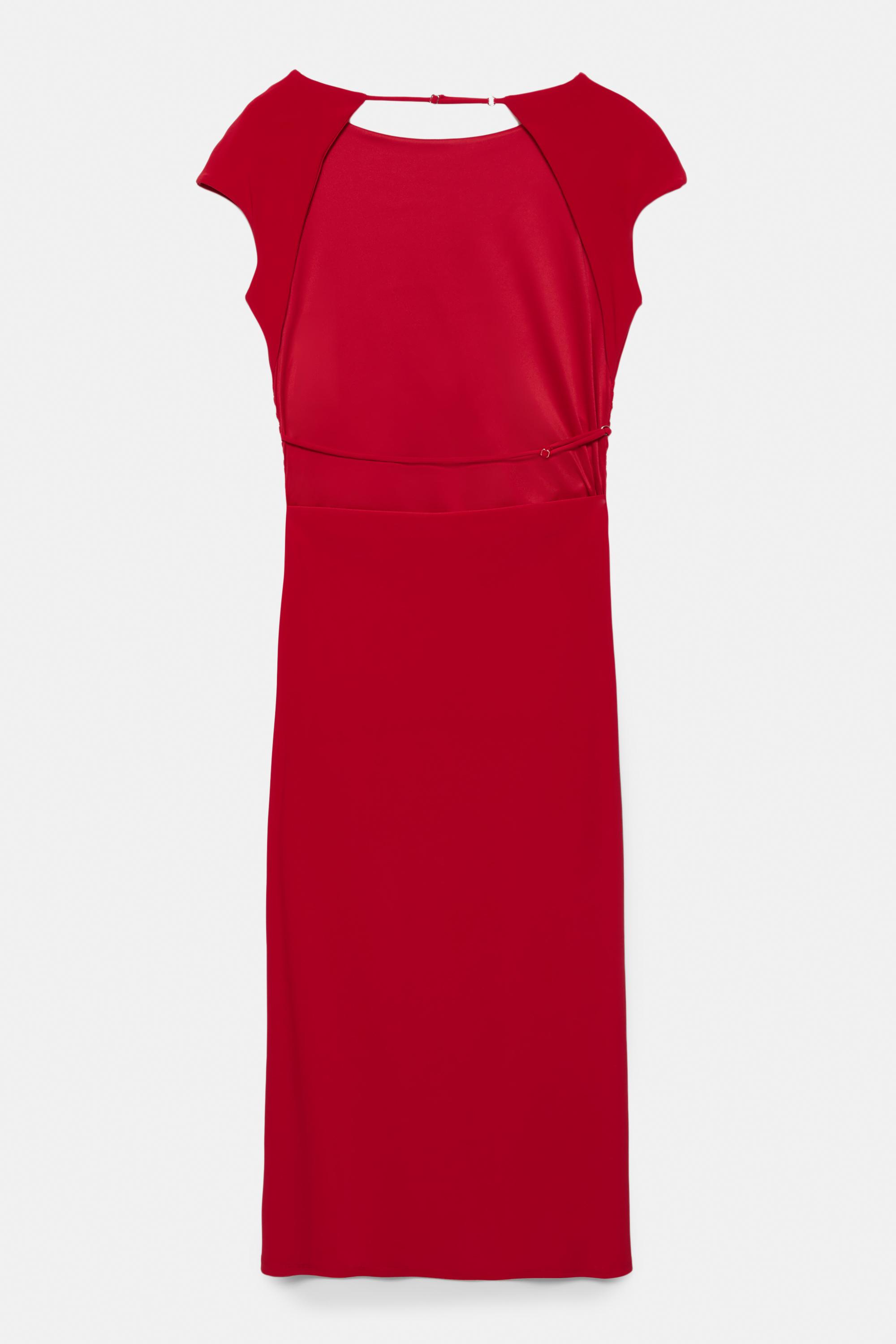 Sırtı açık midi elbise - Görsel 2