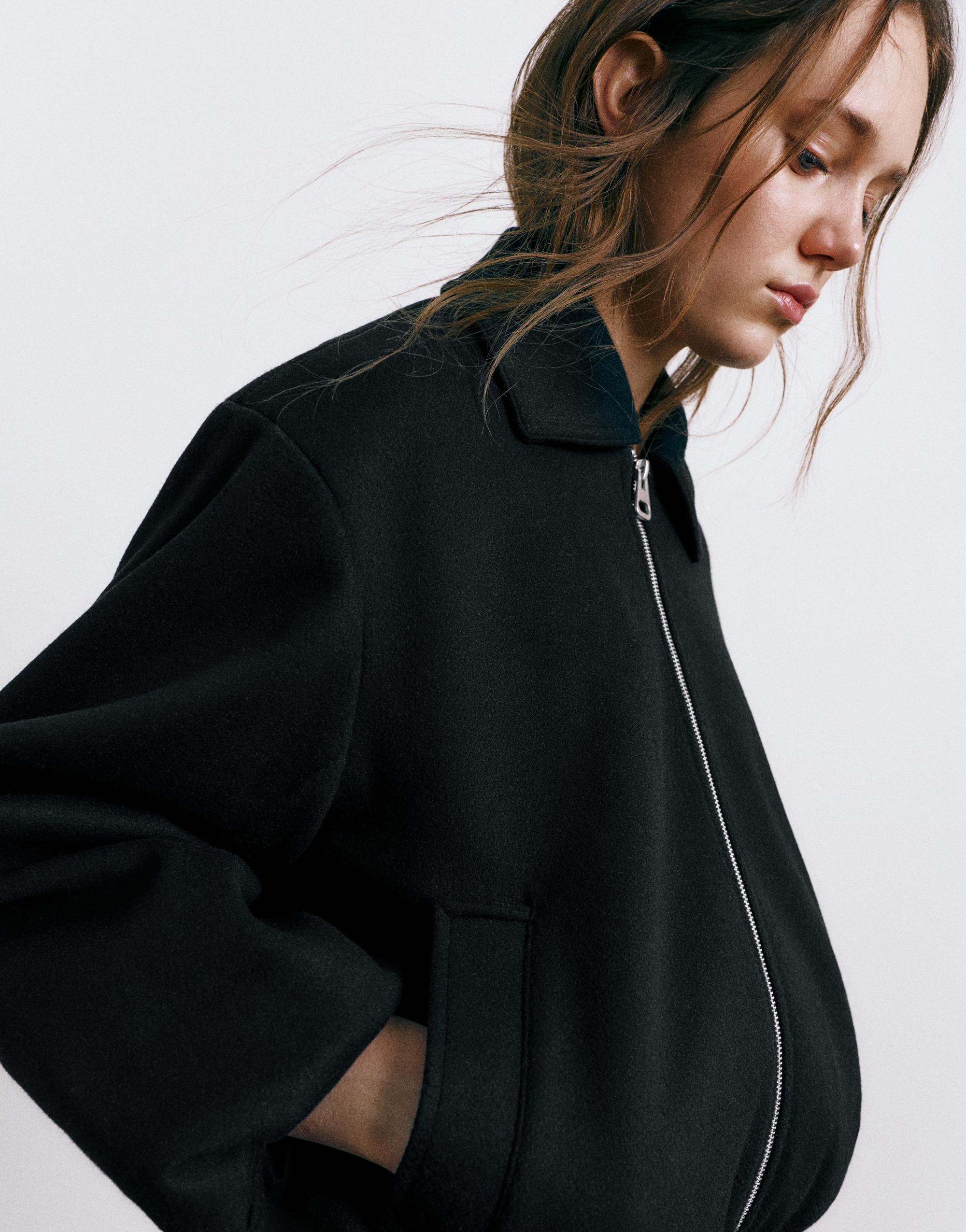 Yumuşak kumaş balon ceket - Görsel 25