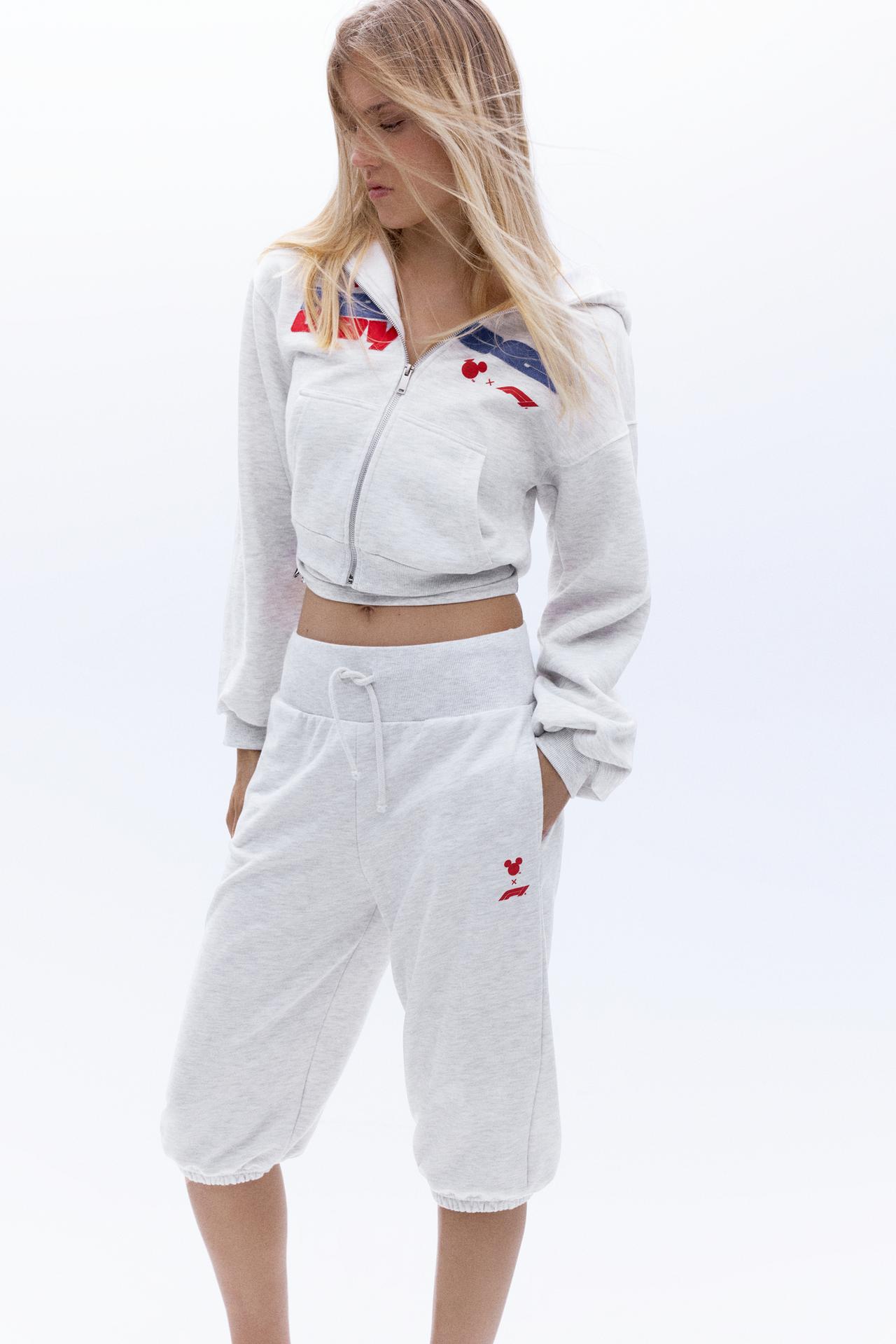 Disney x F1 capri sweatpants — Grey marl
