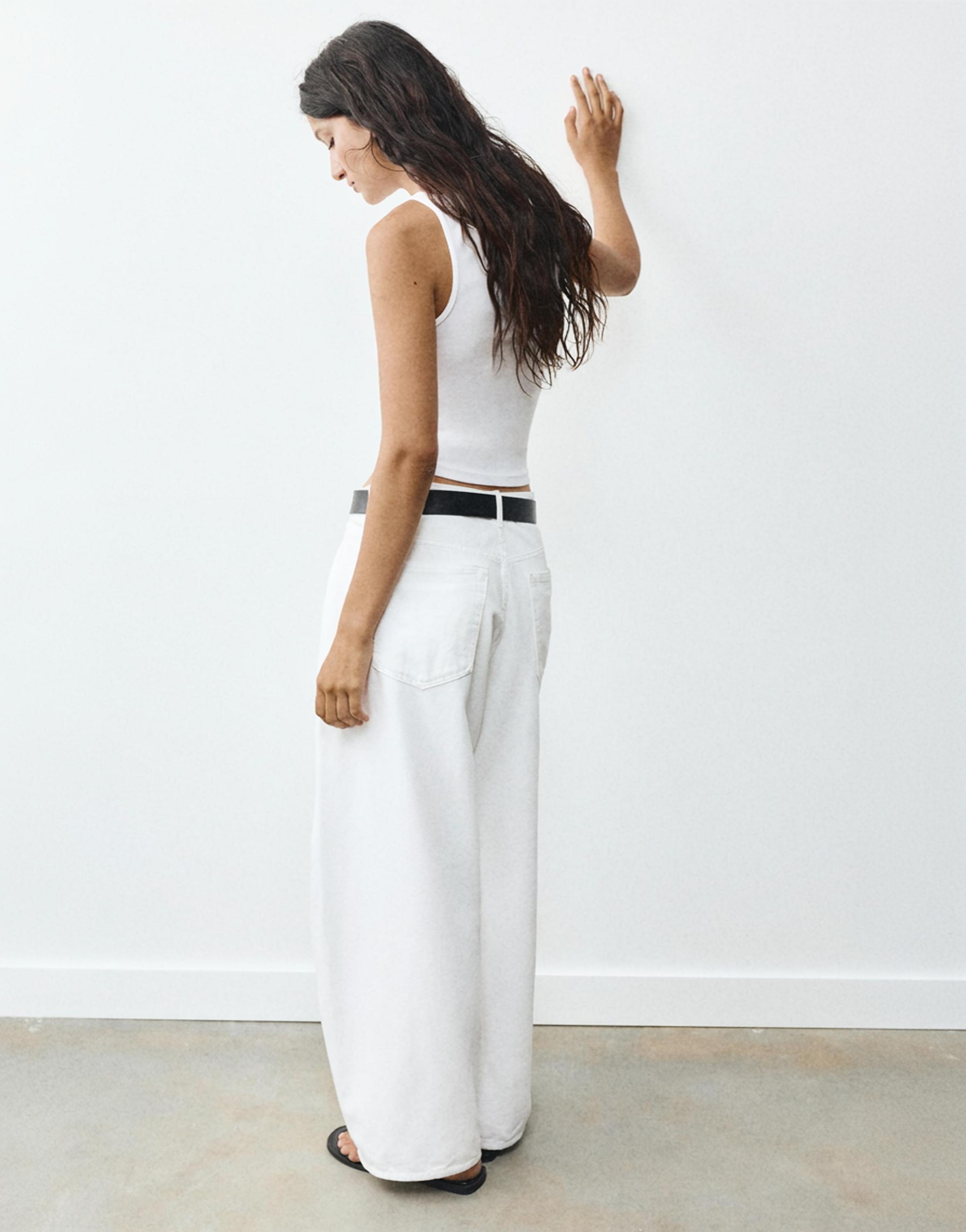 Boat neck tank top — White