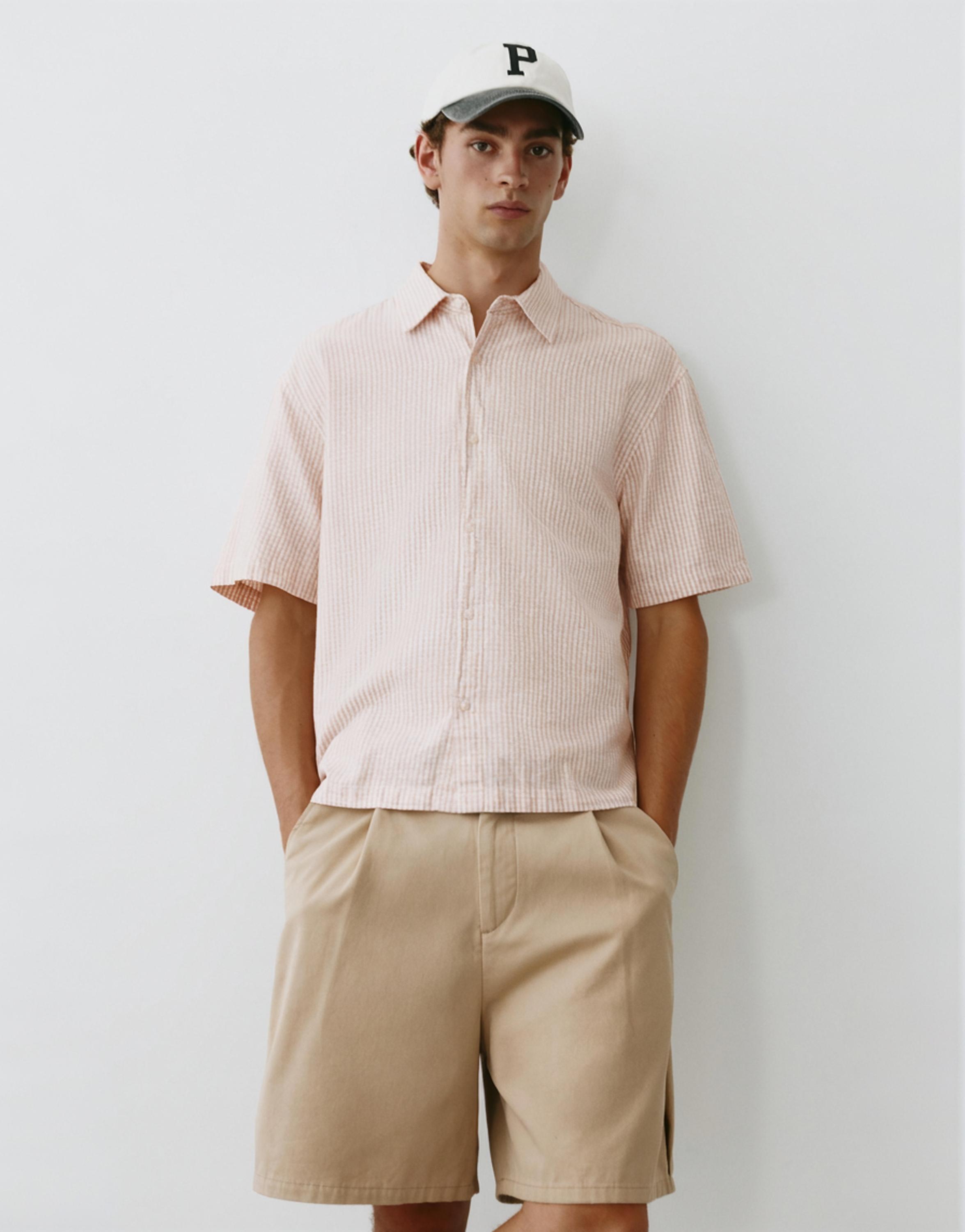 Short sleeve check shirt — Pink