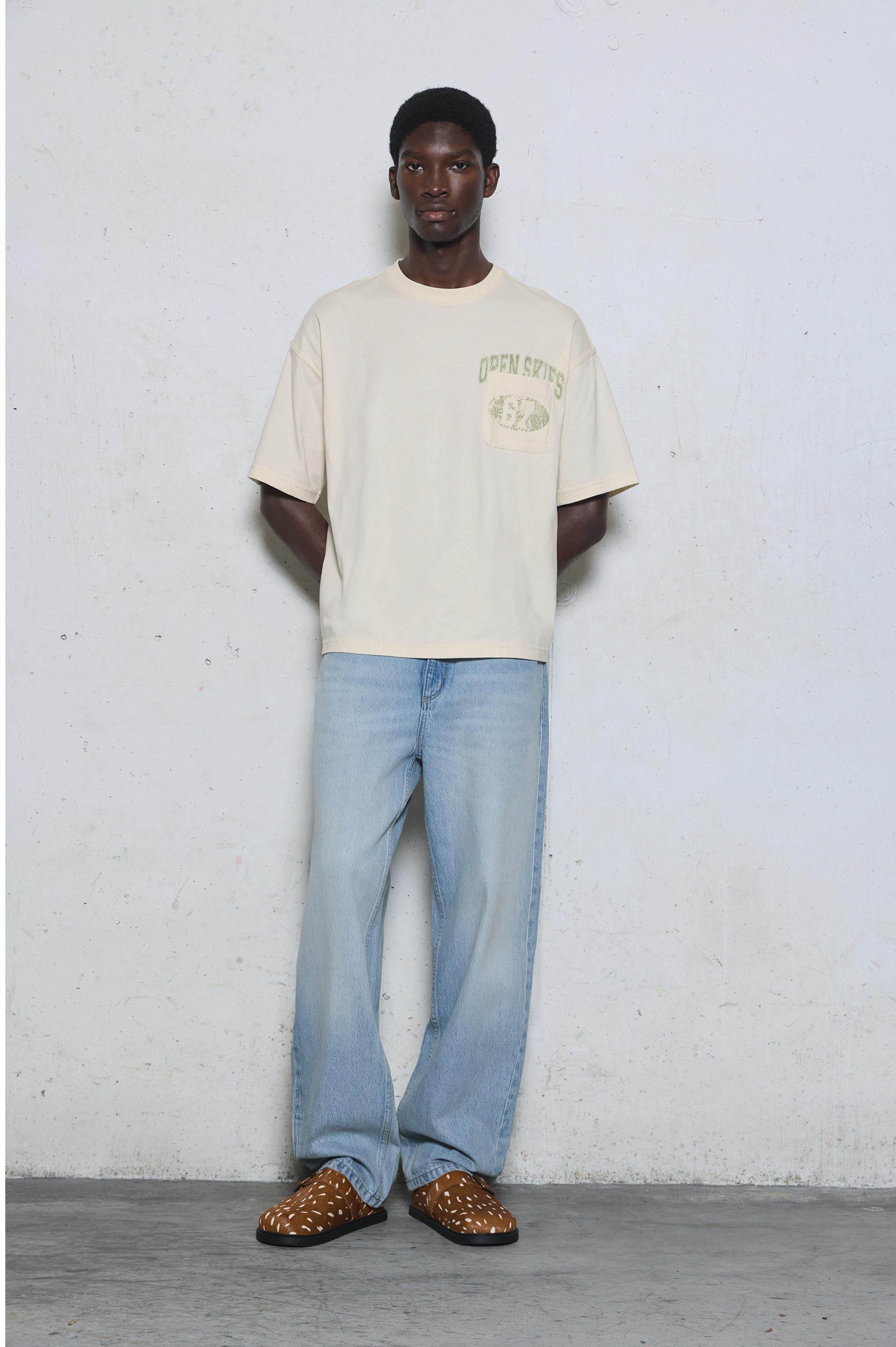 Relaxed fit graphic pocket T-shirt — Off white