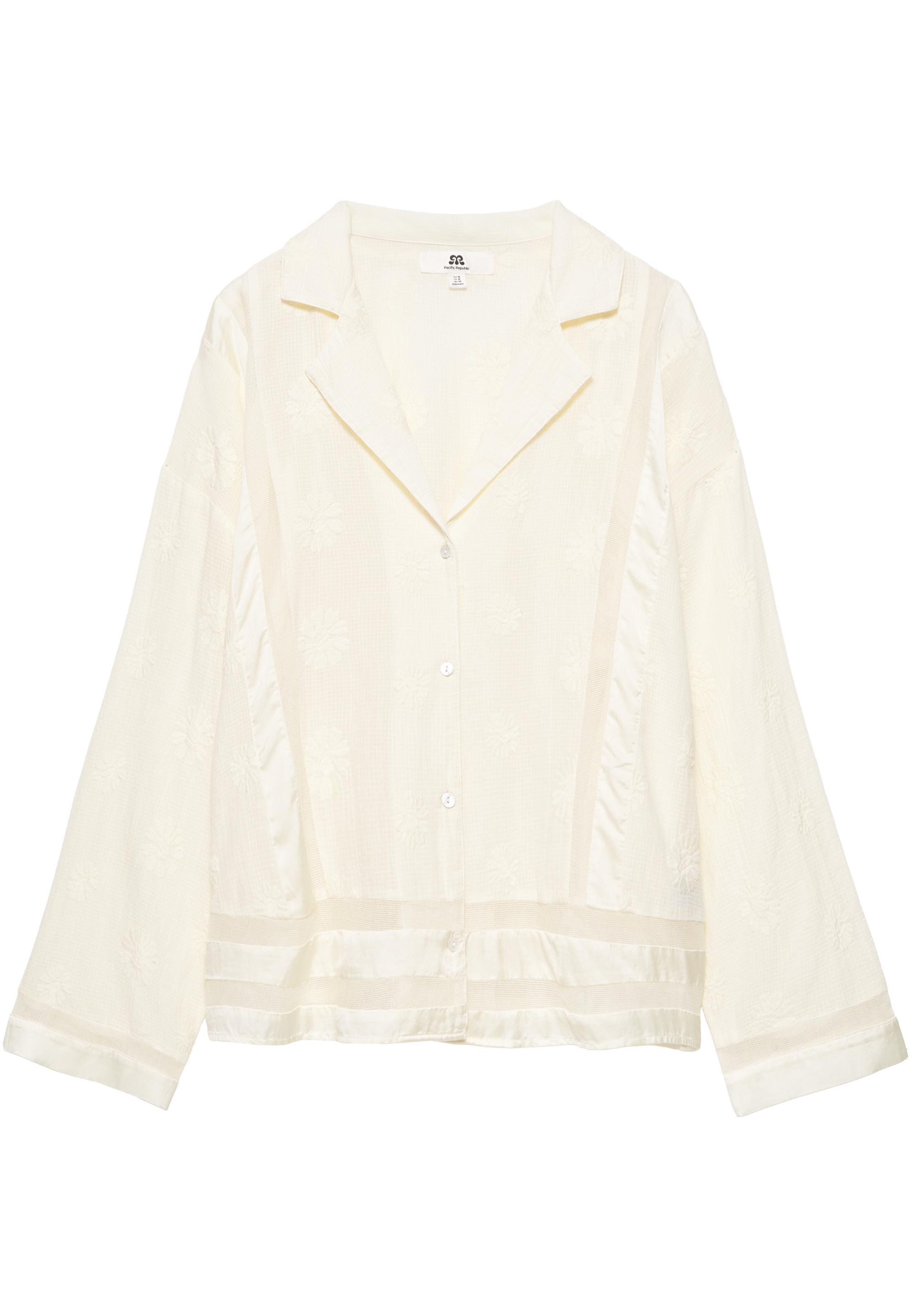 Floral embroidery shirt