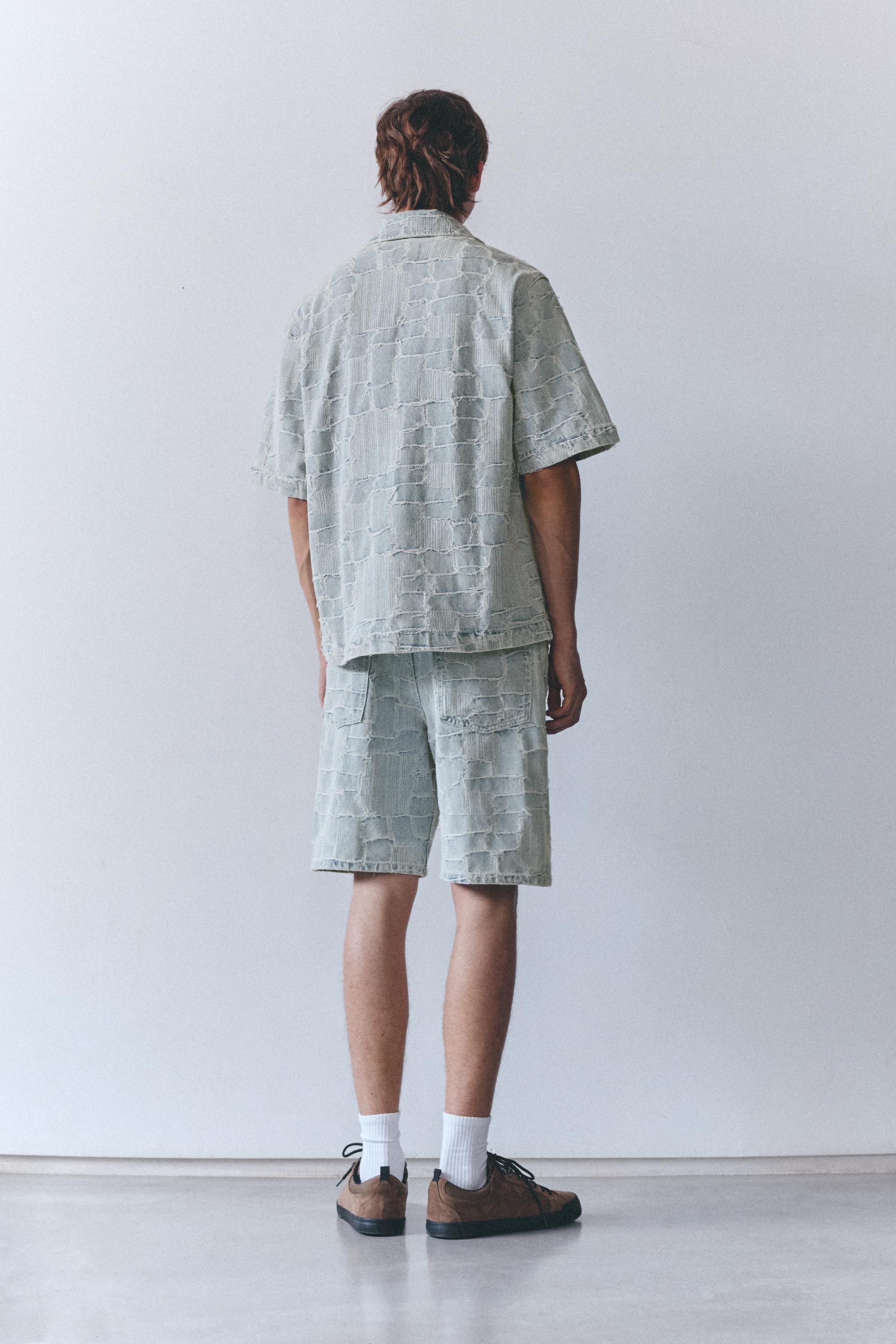 Jacquard denim shirt — Pale indigo