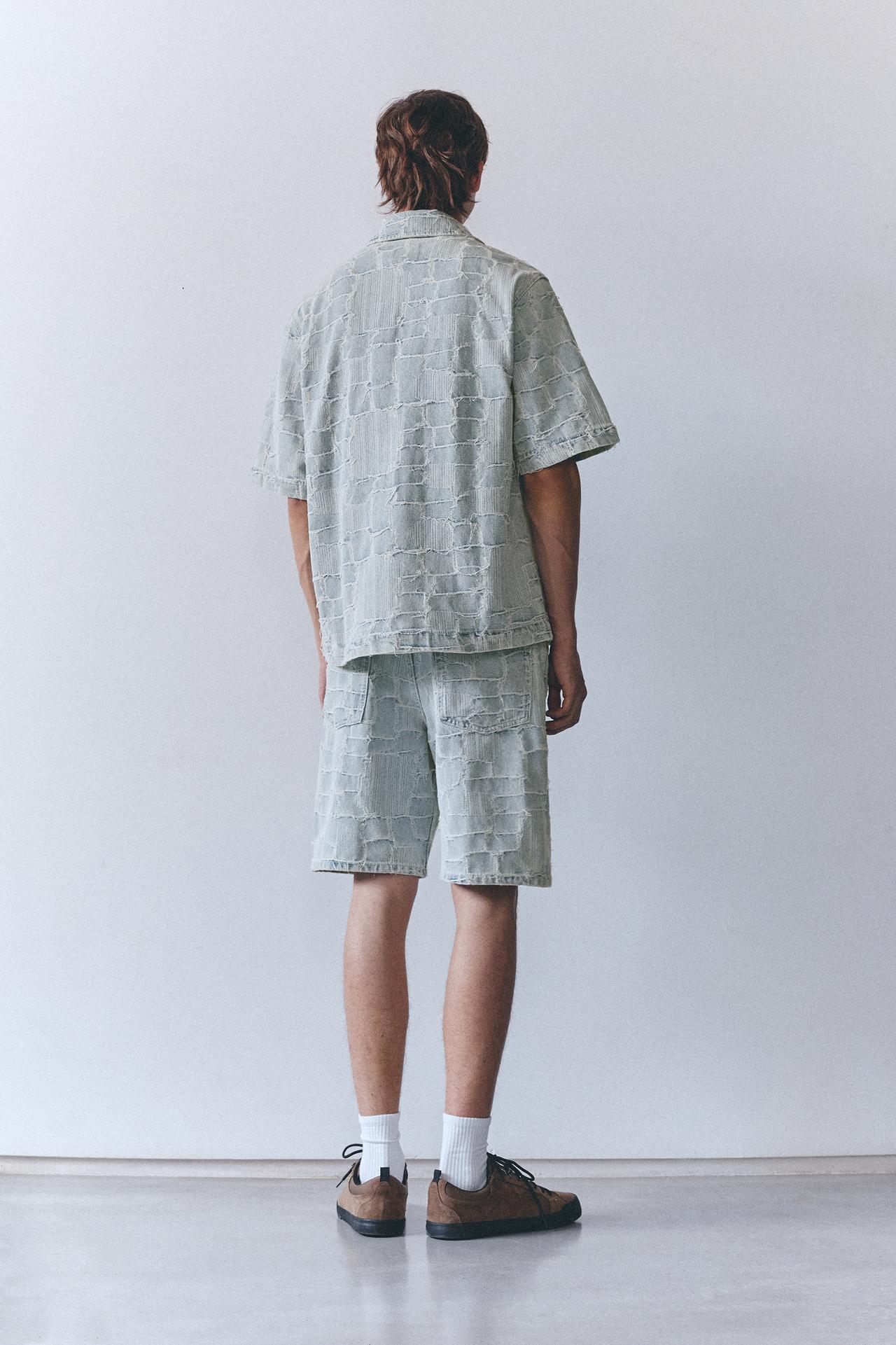 Jacquard denim shirt — Pale indigo