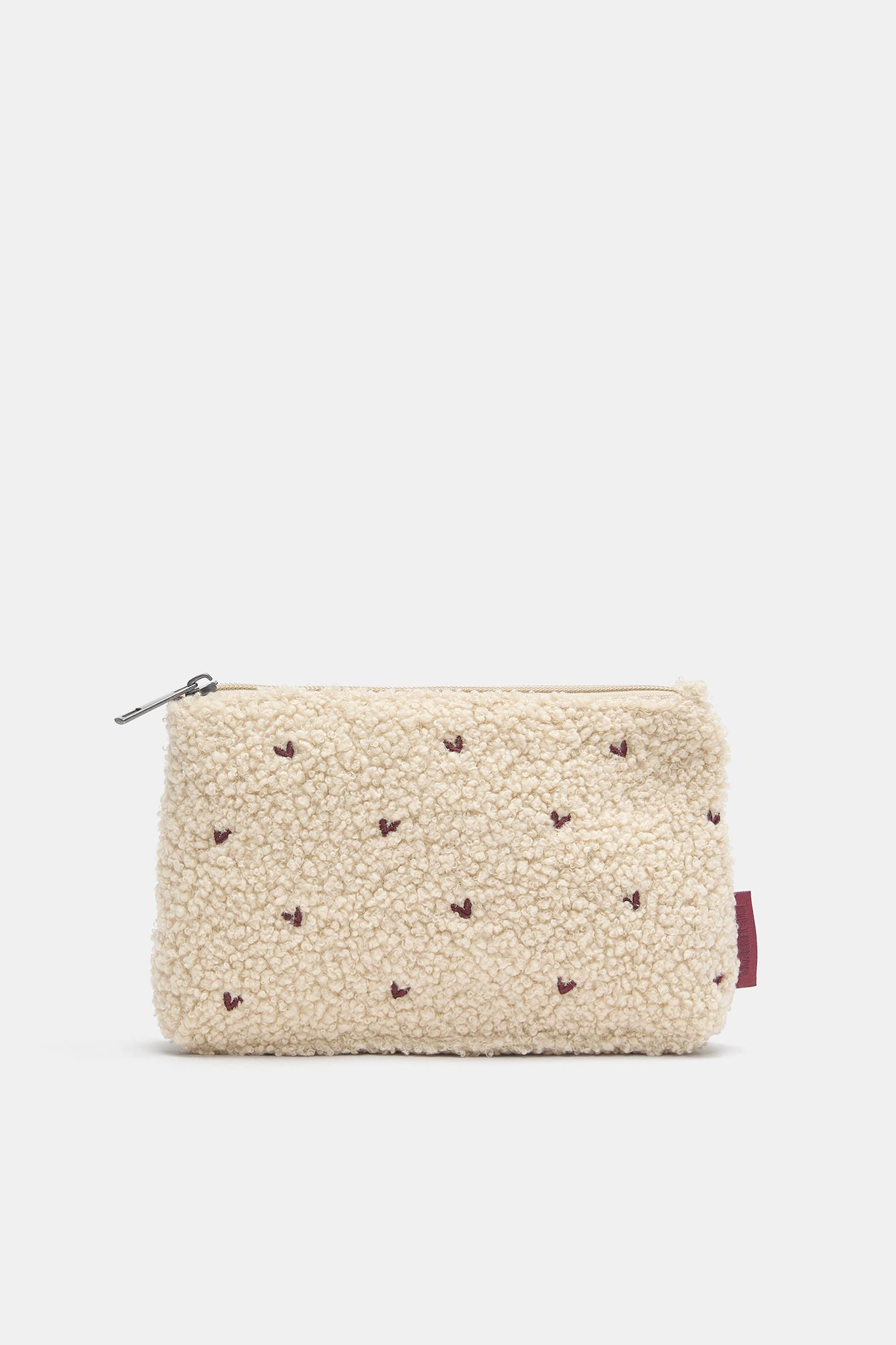 Beauty Case Montone Sintetico Cuori