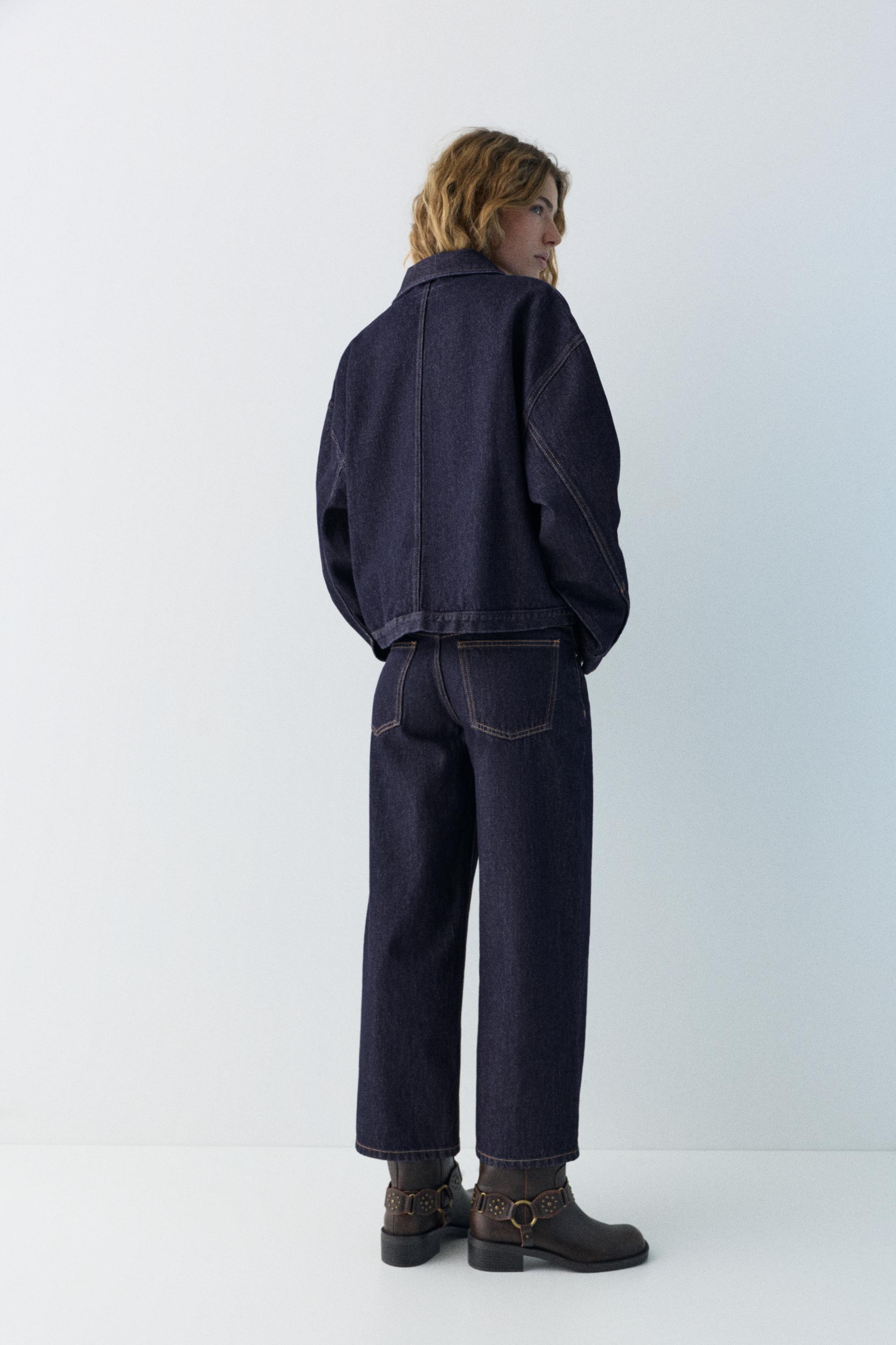 Boxy kesim denim ince ceket - Görsel 46