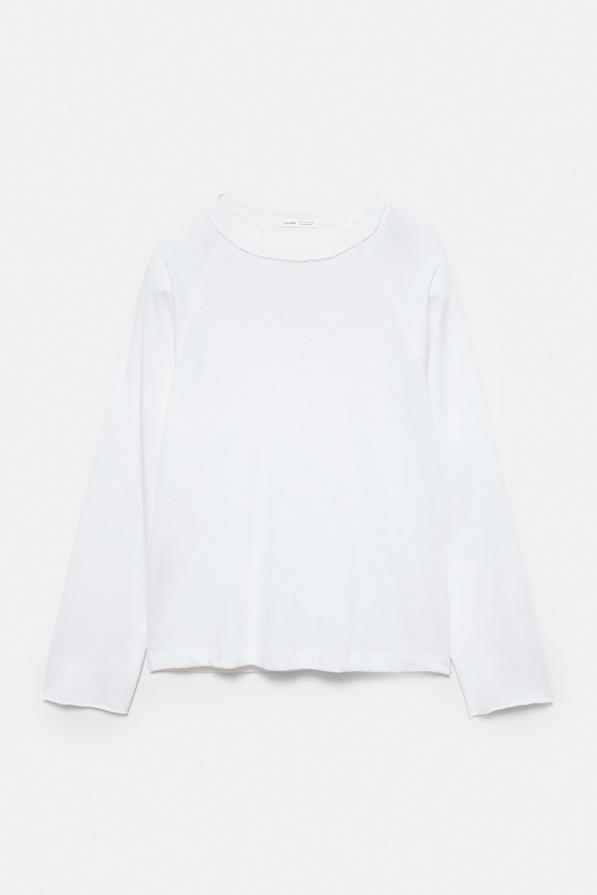 Long sleeve raglan T-shirt — White