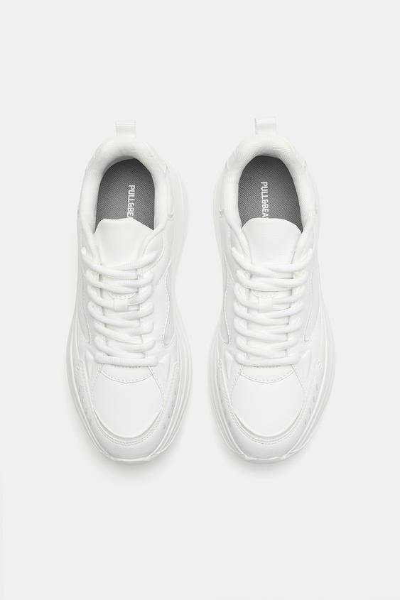 Women's white sneakers Pull&Bear