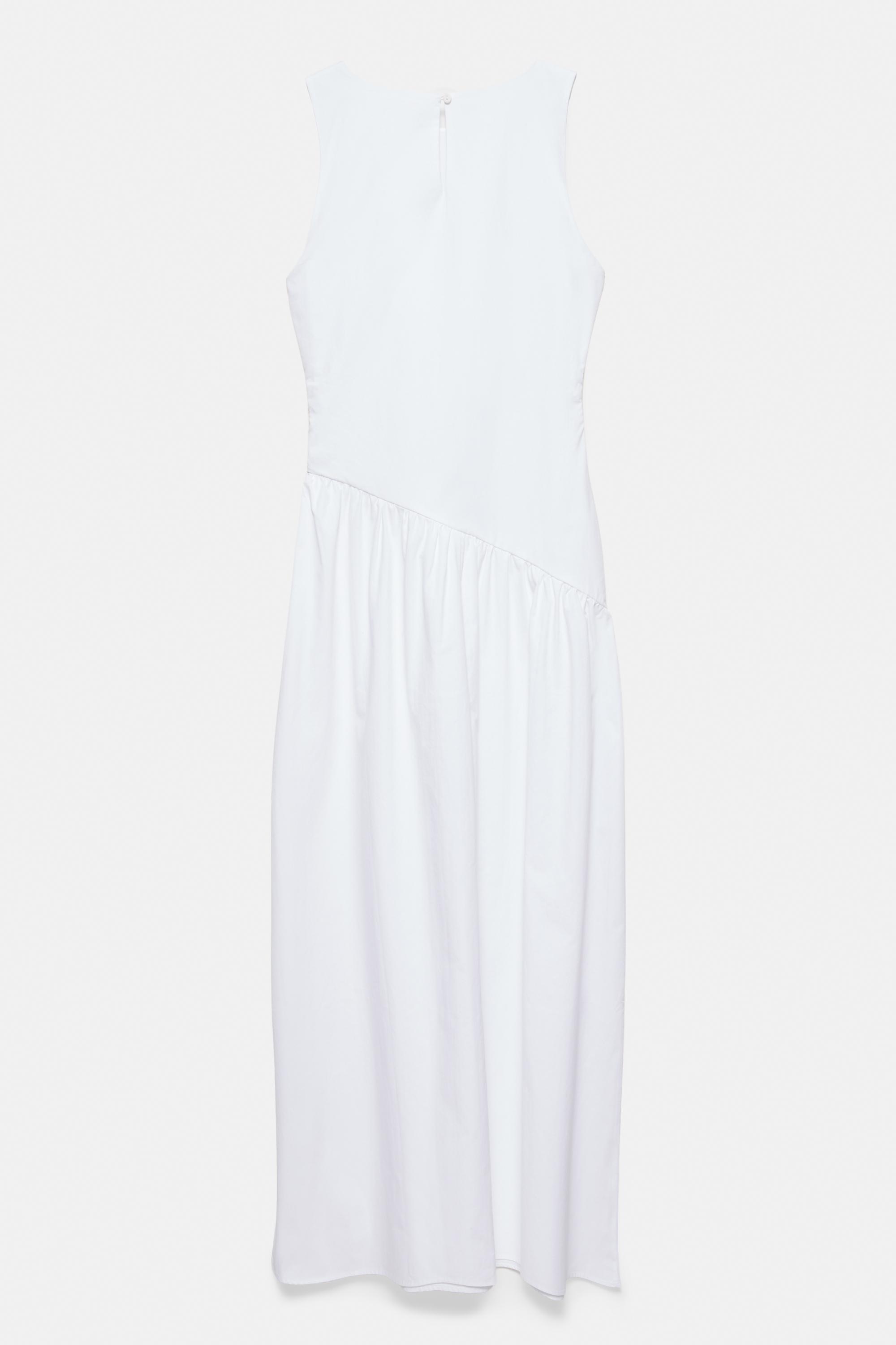 Poplin midi dress — White
