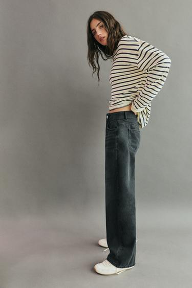 Low-rise straight-leg jeans — Black tone 1