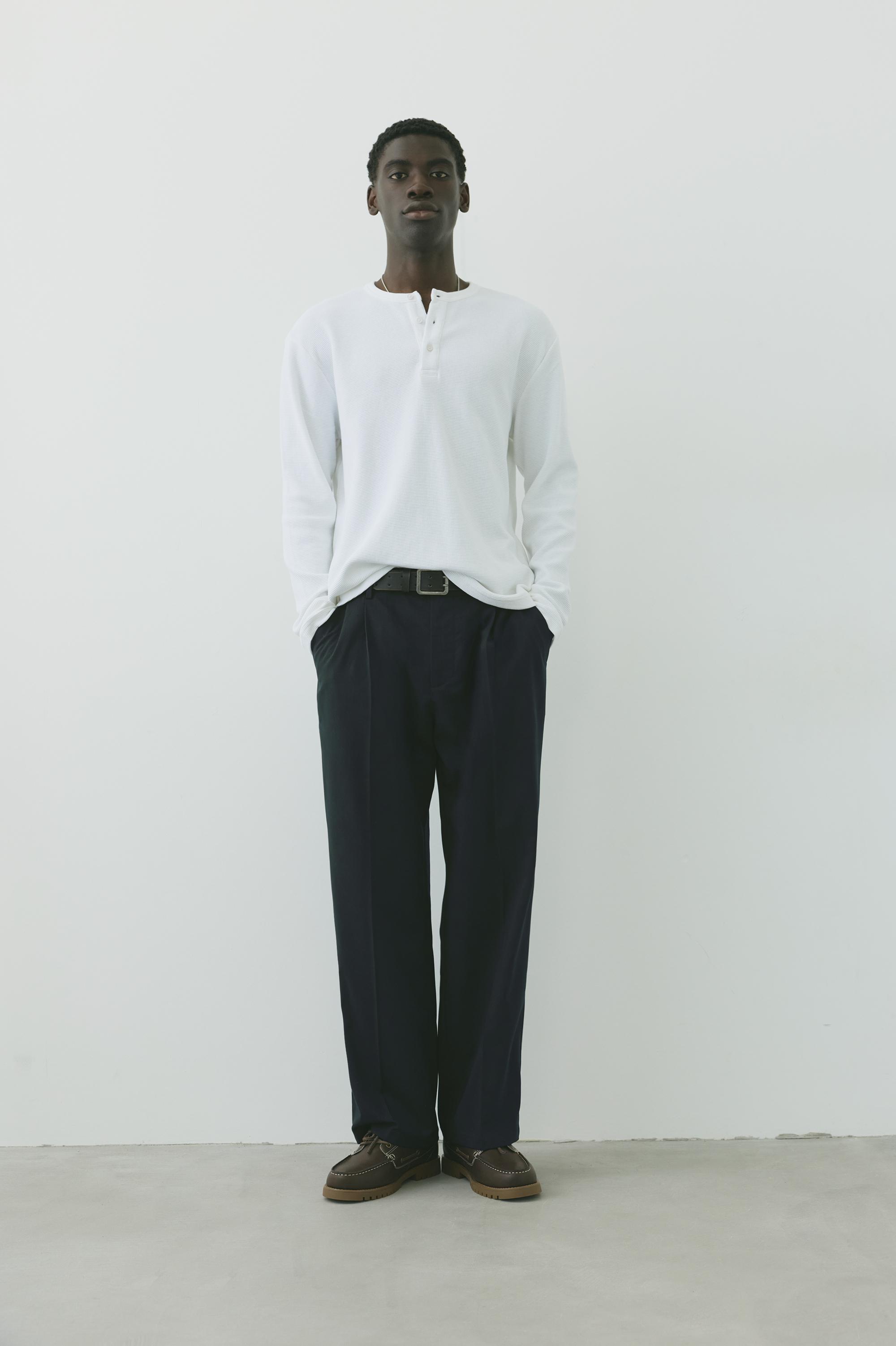Wide-leg tailored trousers — Chocolate