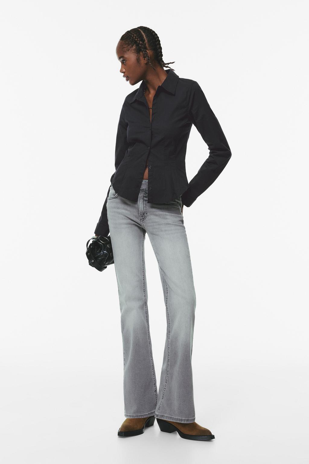 Camicia in popeline aderente con pinces PULL&BEAR