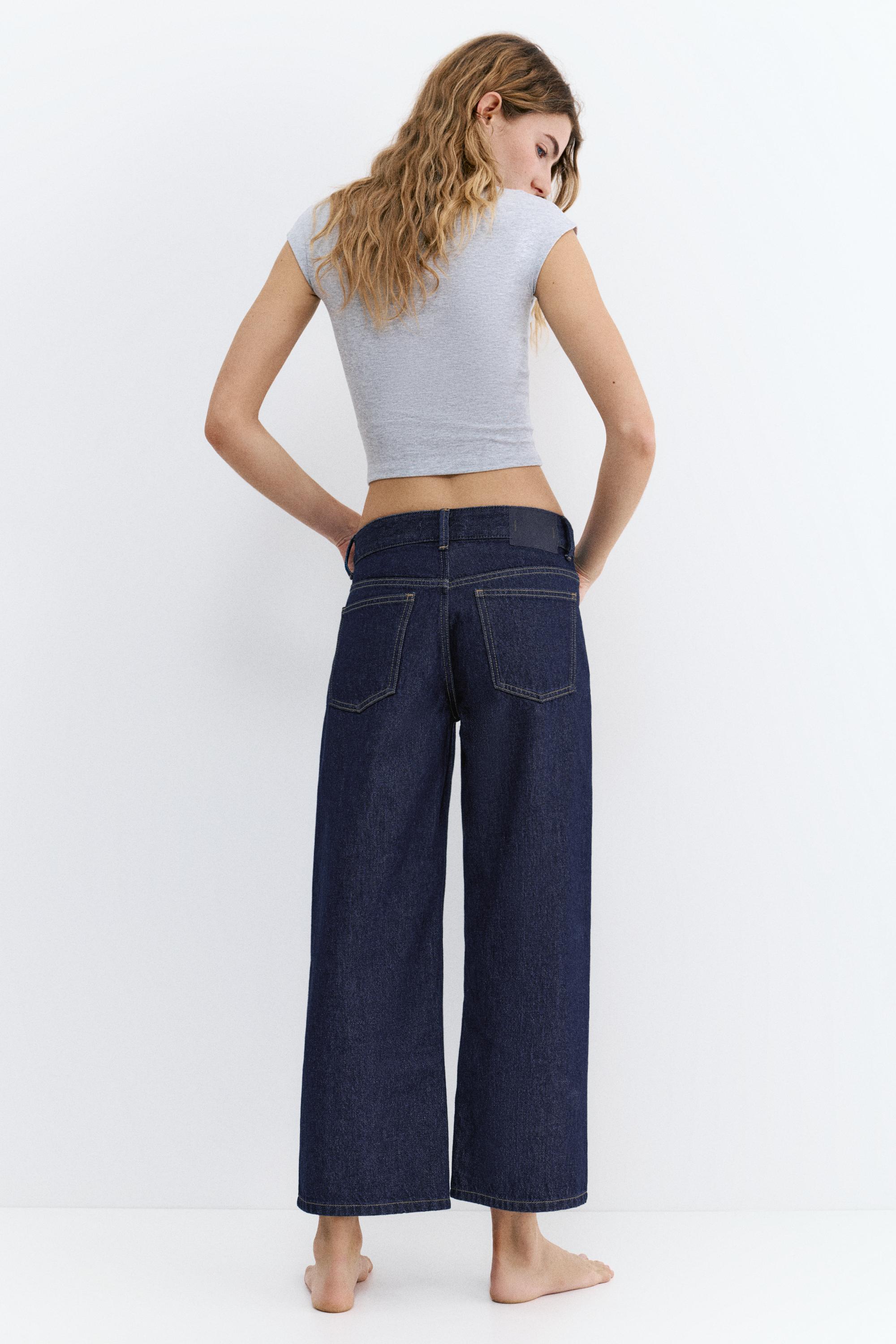 Low-rise culottes jeans — Navy