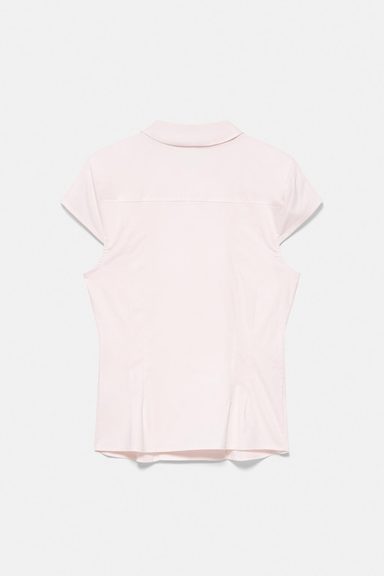 Pink shirt with Peter Pan collar — Pink