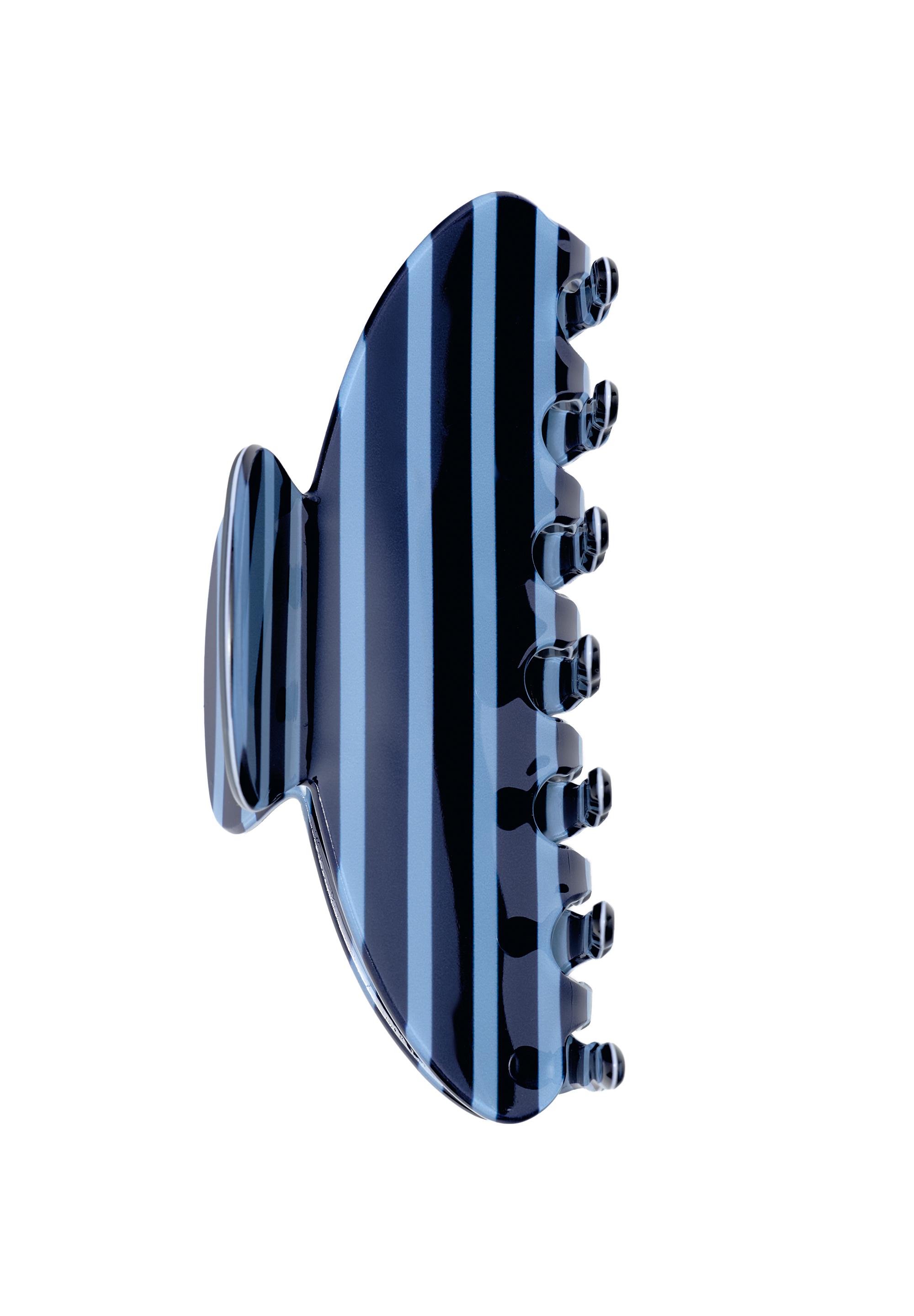 Striped hair clip — Blue