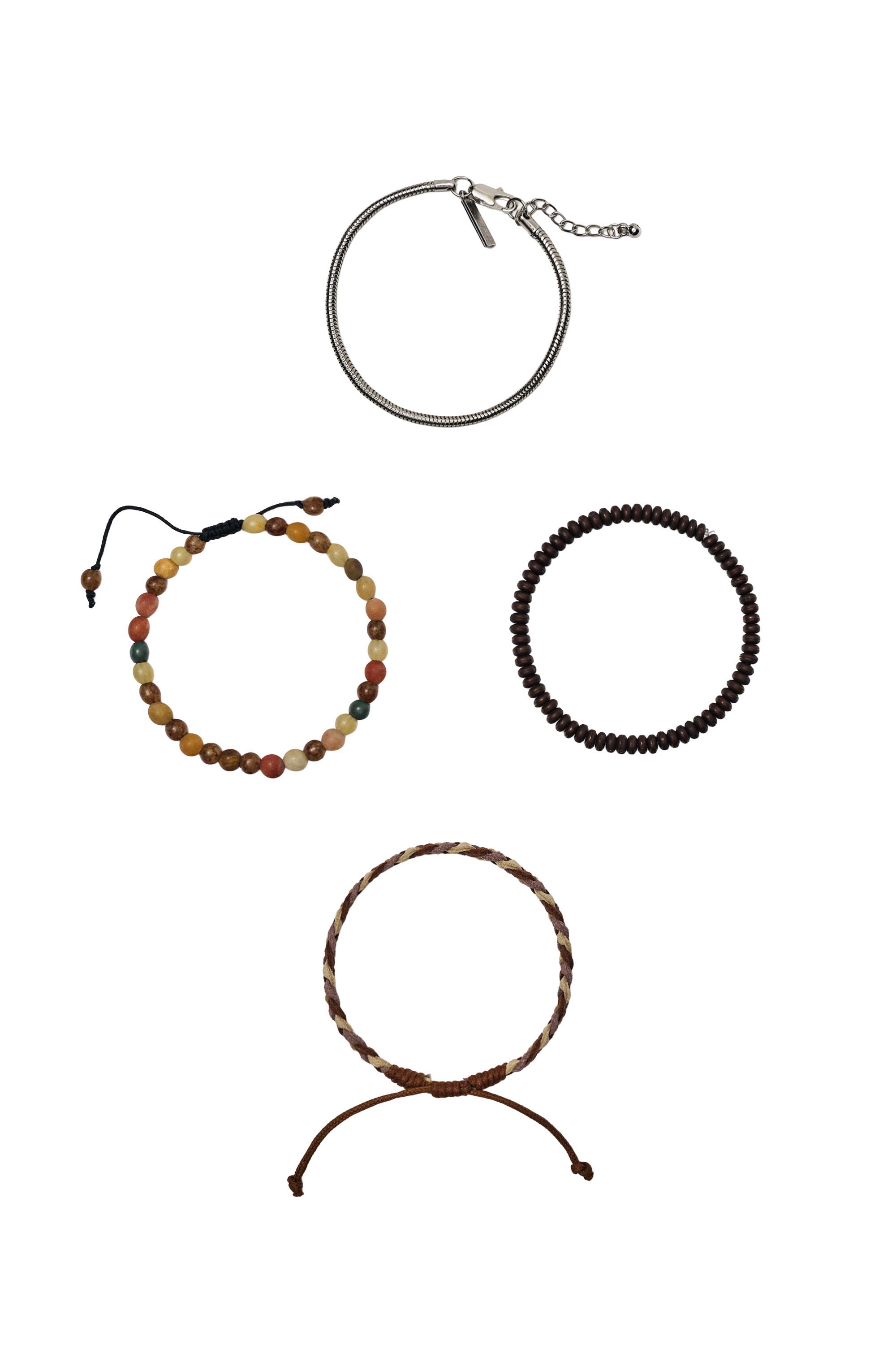 Pack 4 pulseras con abalorios