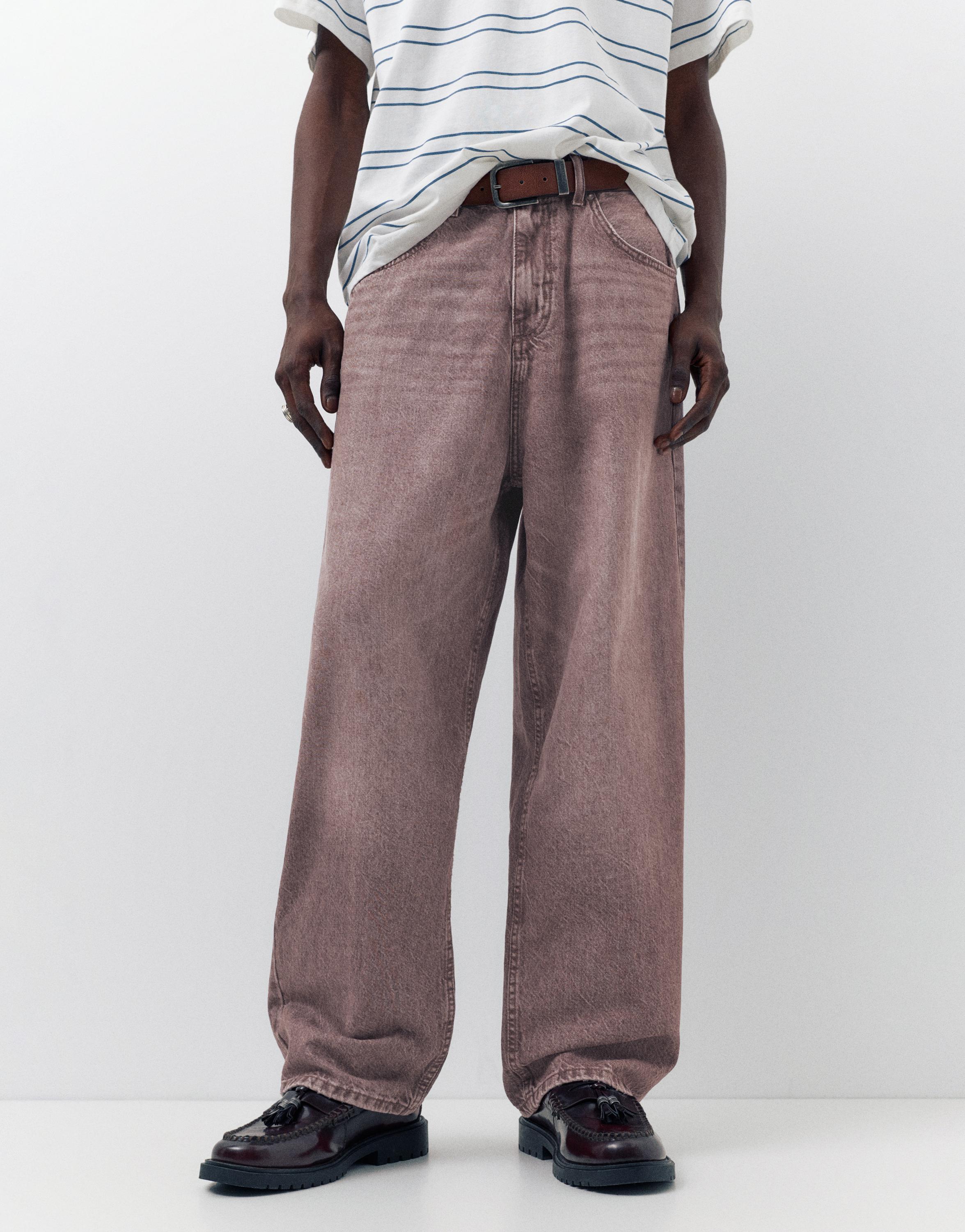 Relaxed fit baggy jeans — Fuchsia