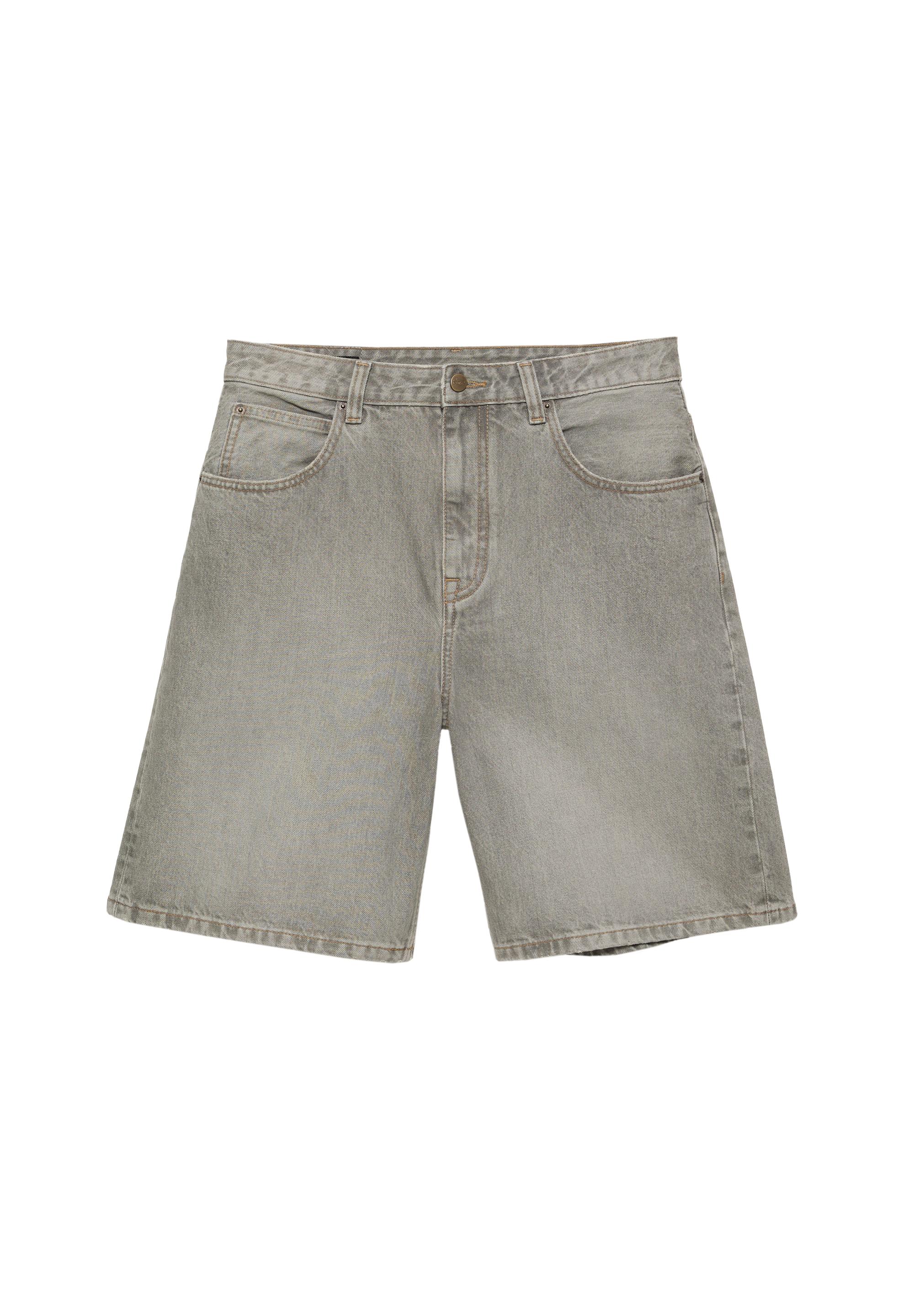 Baggy relaxed fit denim Bermuda shorts — Dark grey