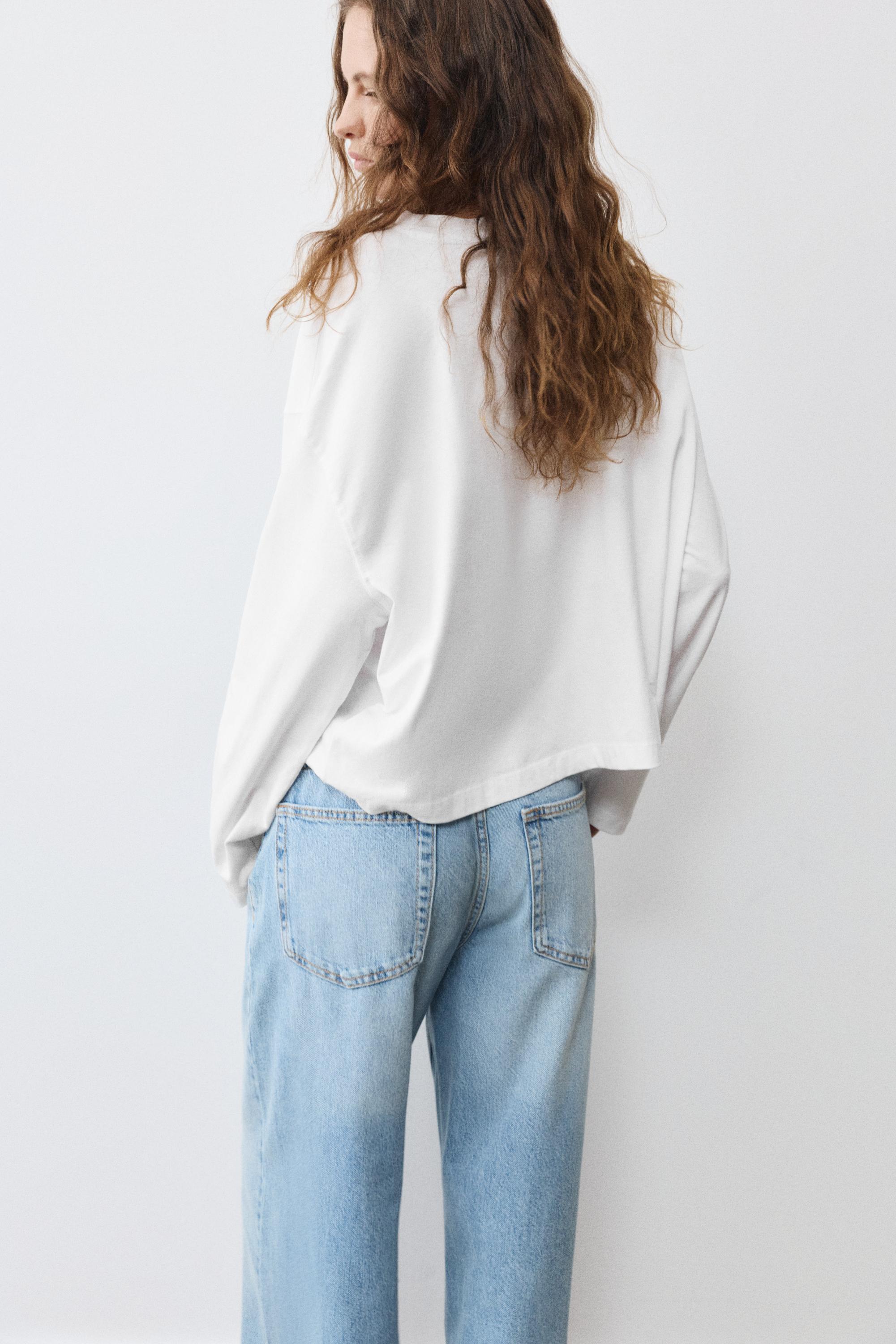 Boxy-fit long sleeve T-shirt — White