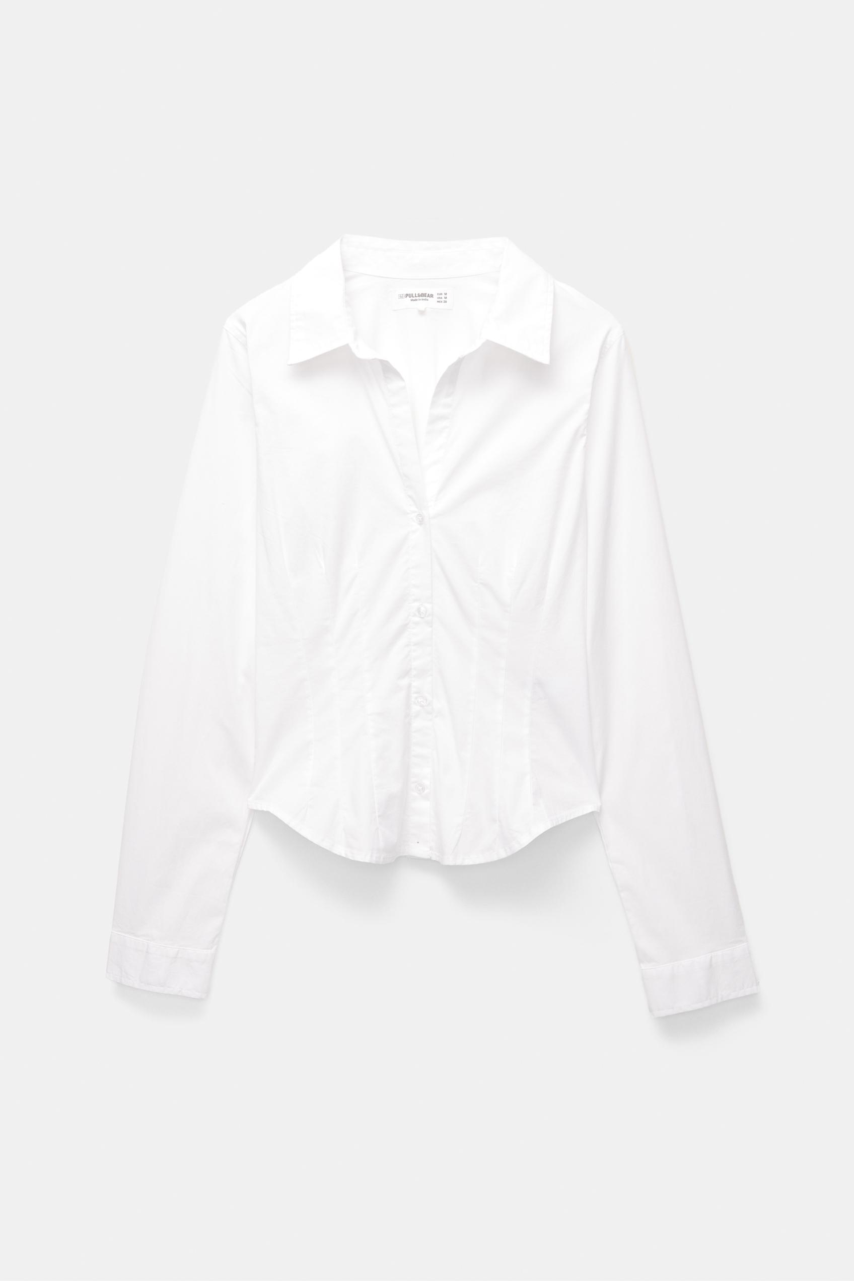 Poplin yırtmaçlı dar kesim gömlek - Görsel 67