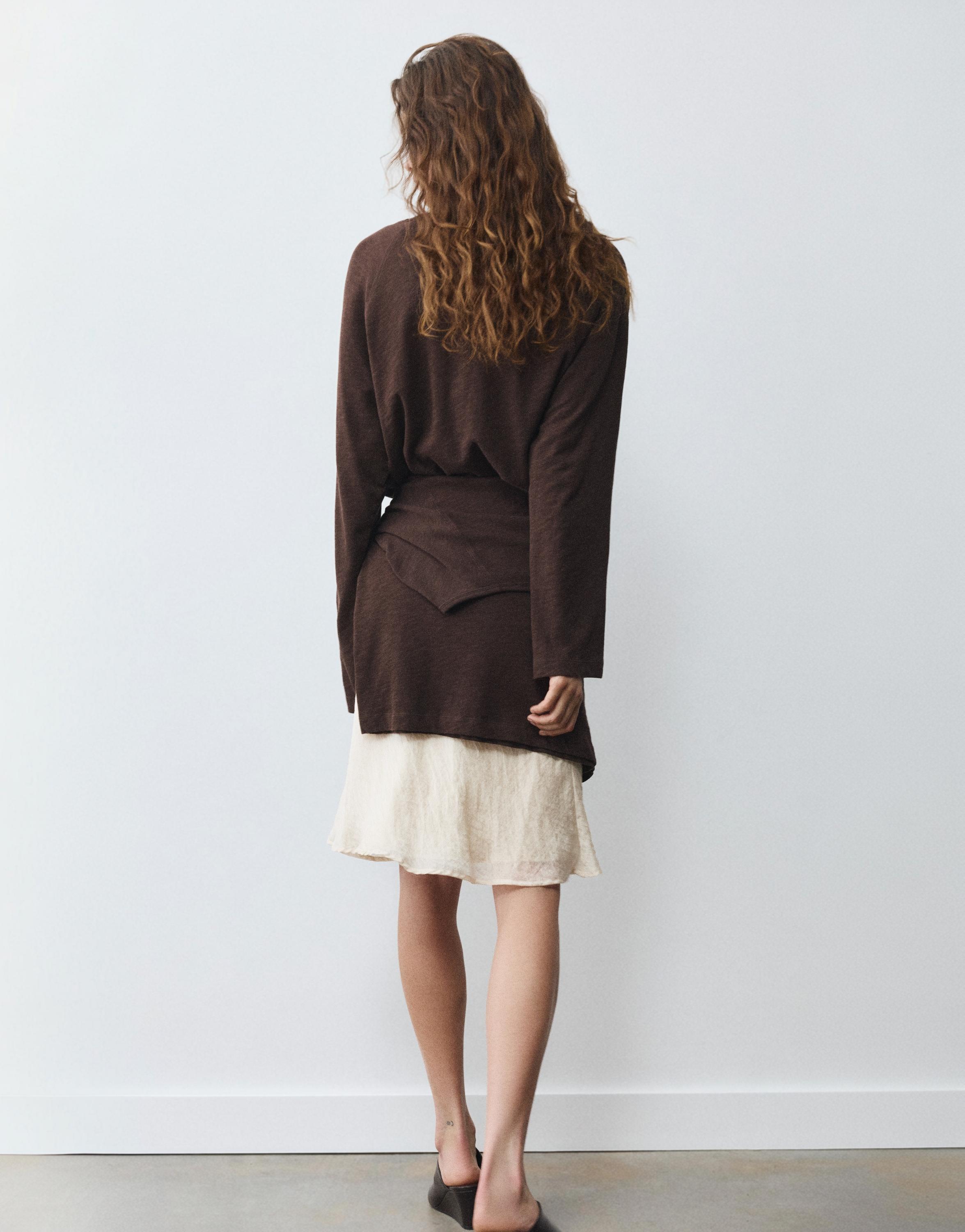 Long sleeve raglan T-shirt — Brown
