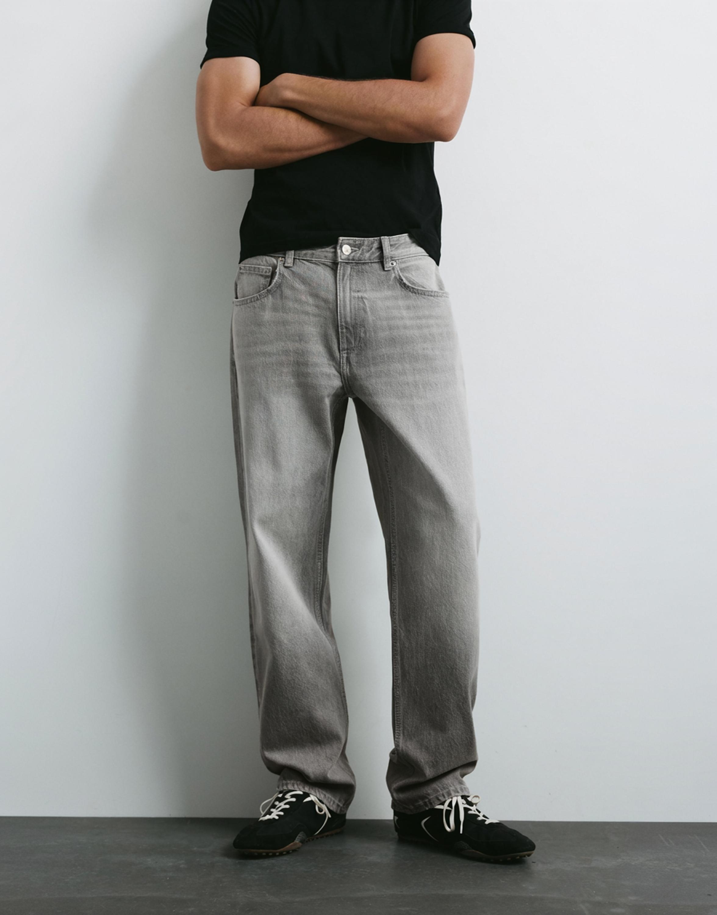 Straight-leg jeans — Dark grey