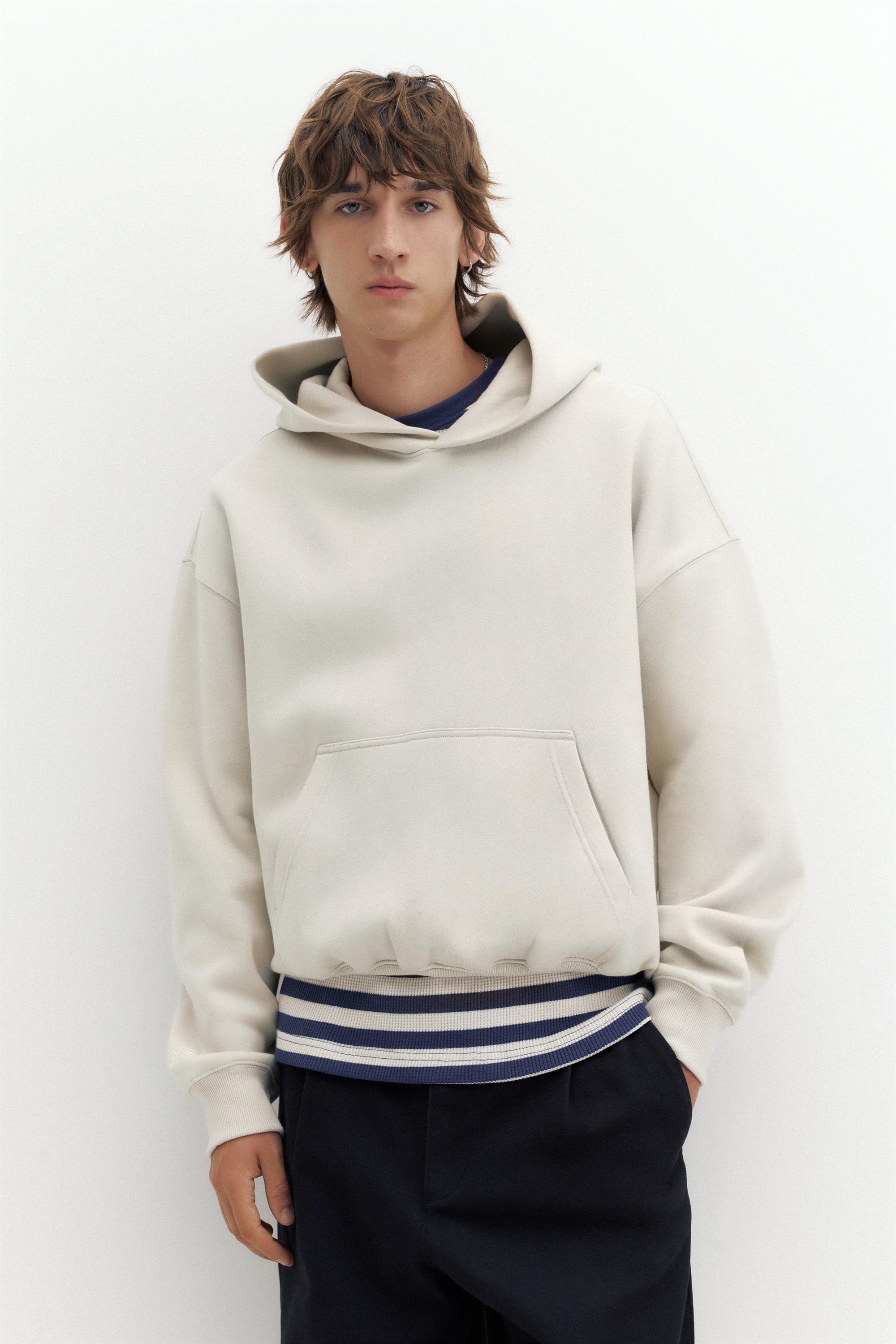 STWD boxy-fit logo hoodie — Ash