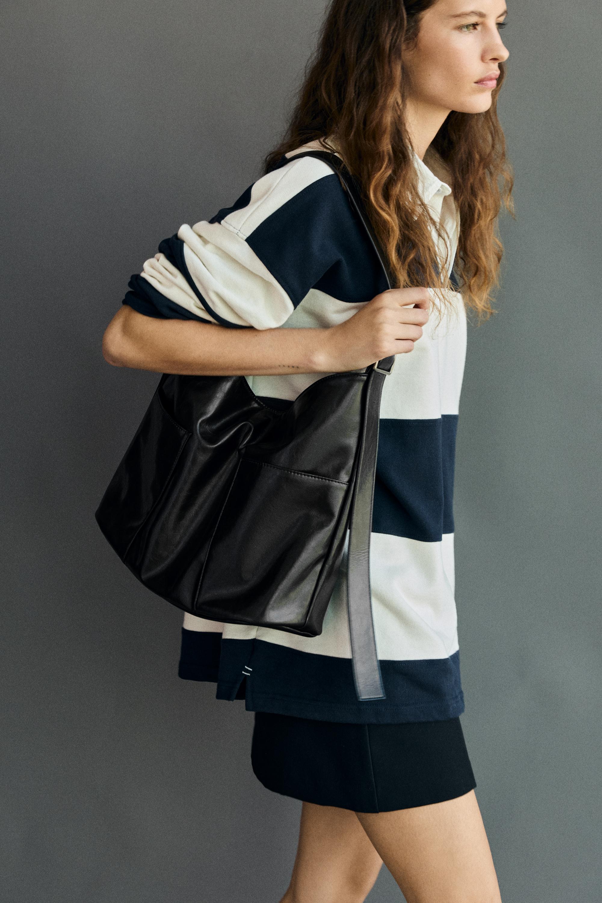 Strappy tote bag — Black