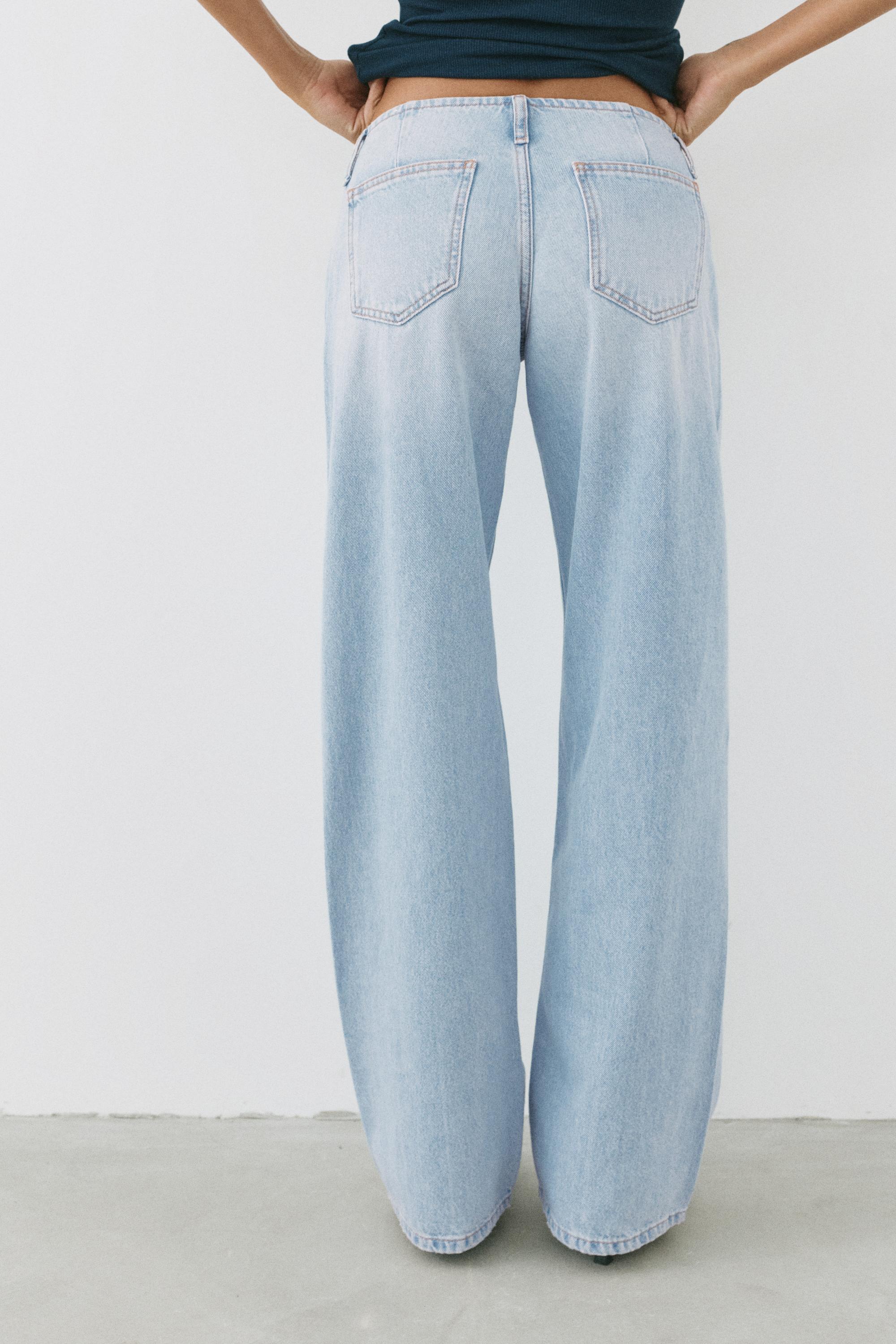 Low-rise straight-leg jeans — Pale blue