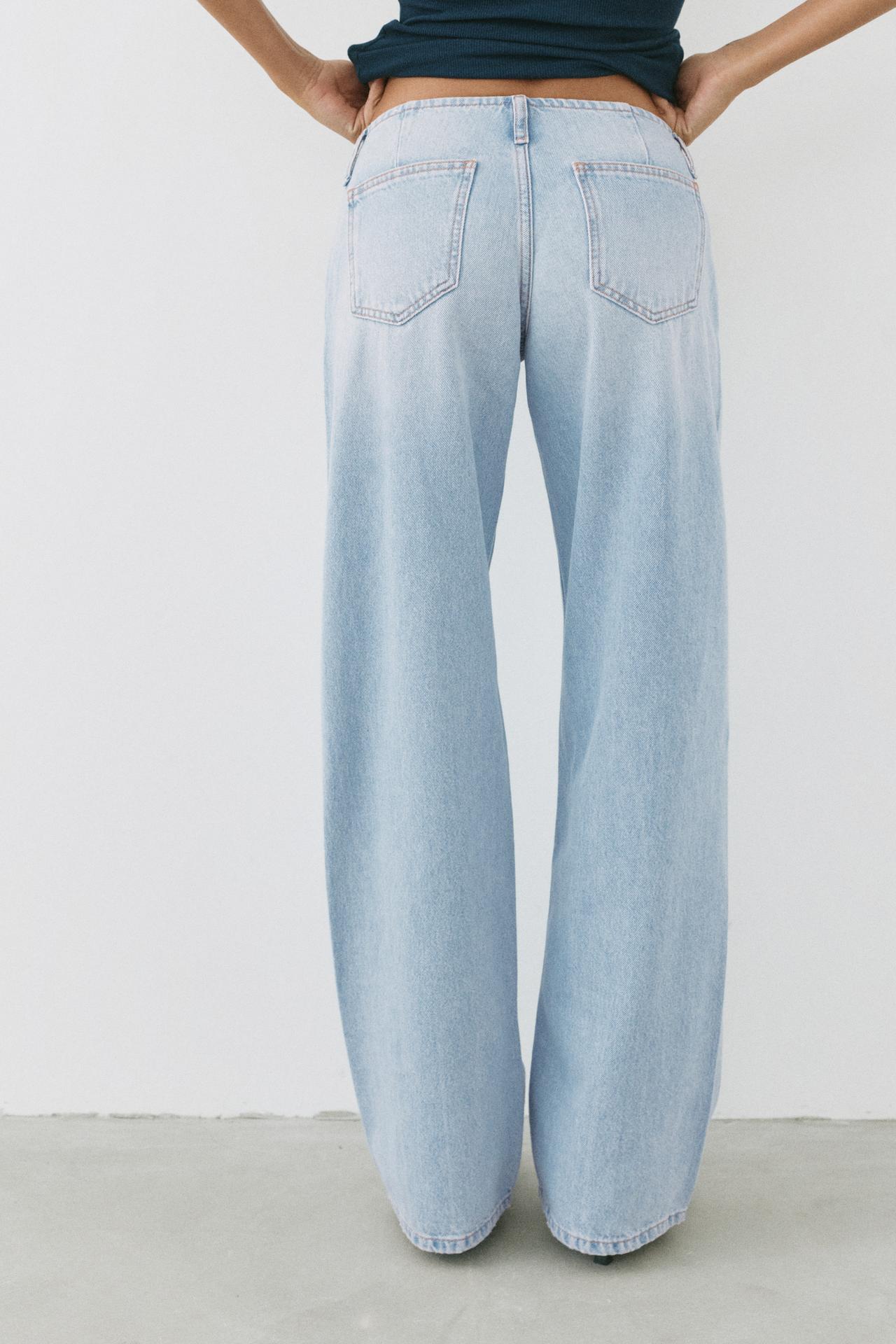 Low-rise straight-leg jeans — Pale blue