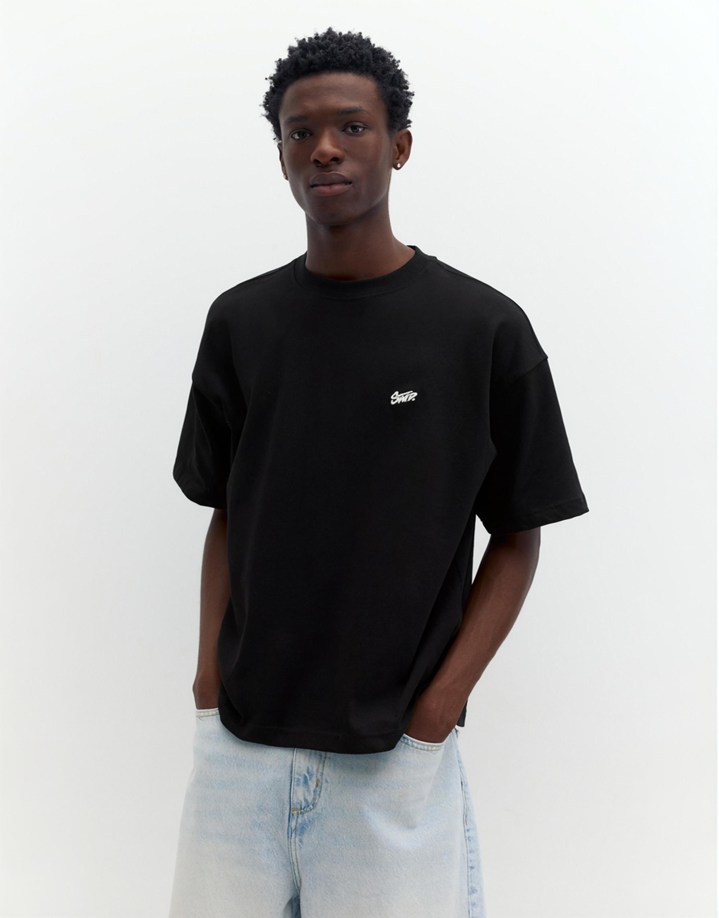 STWD logo boxy T-shirt — Black