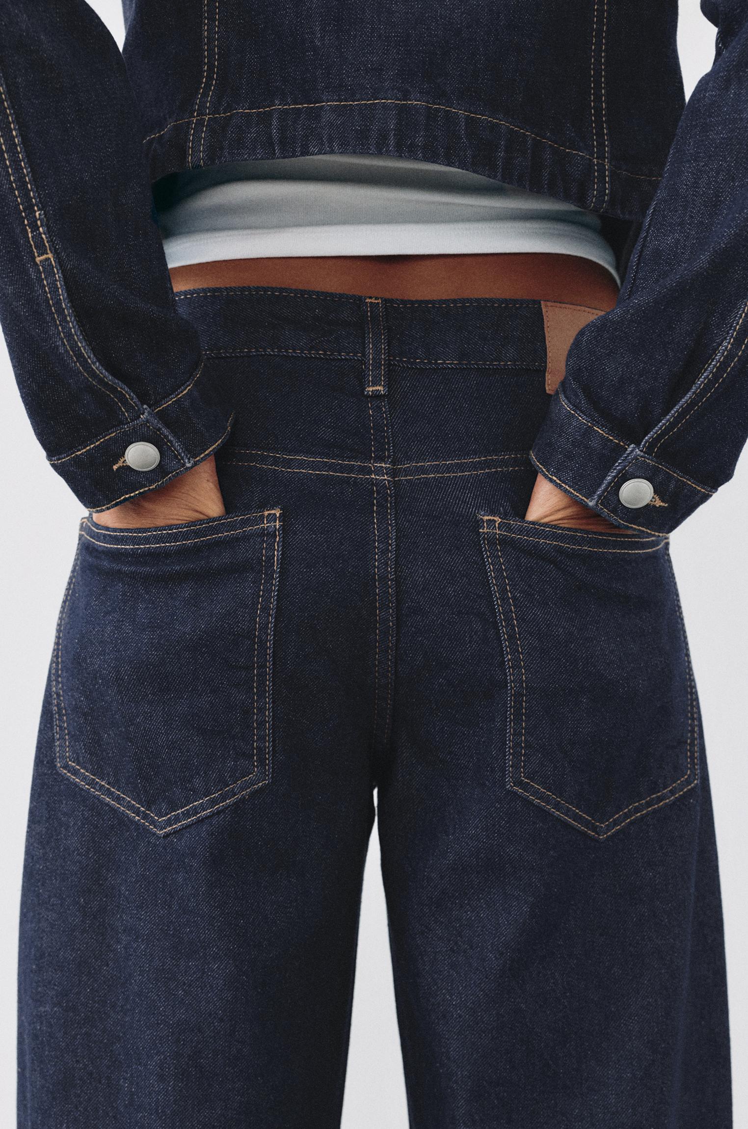 Low-rise barrel jeans — Navy