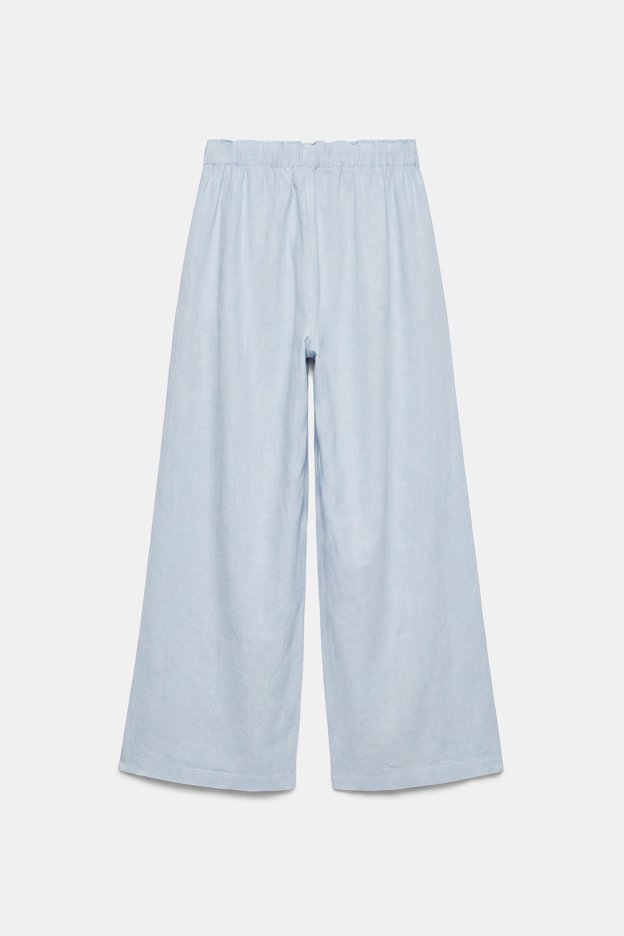 Elasticated waist culottes — Sky blue