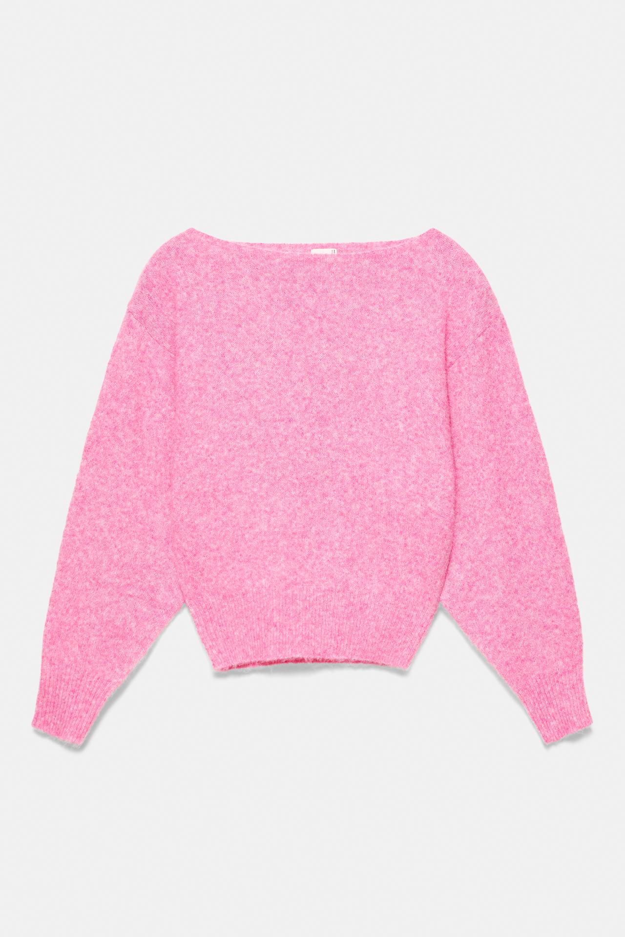 Asymmetric knit jumper — Fuchsia