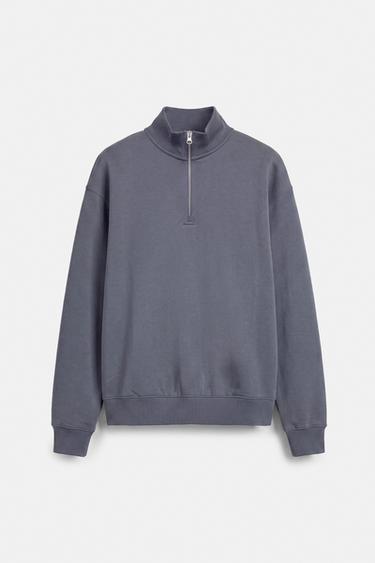 Quarter-zip sweatshirt — Grey blue 5