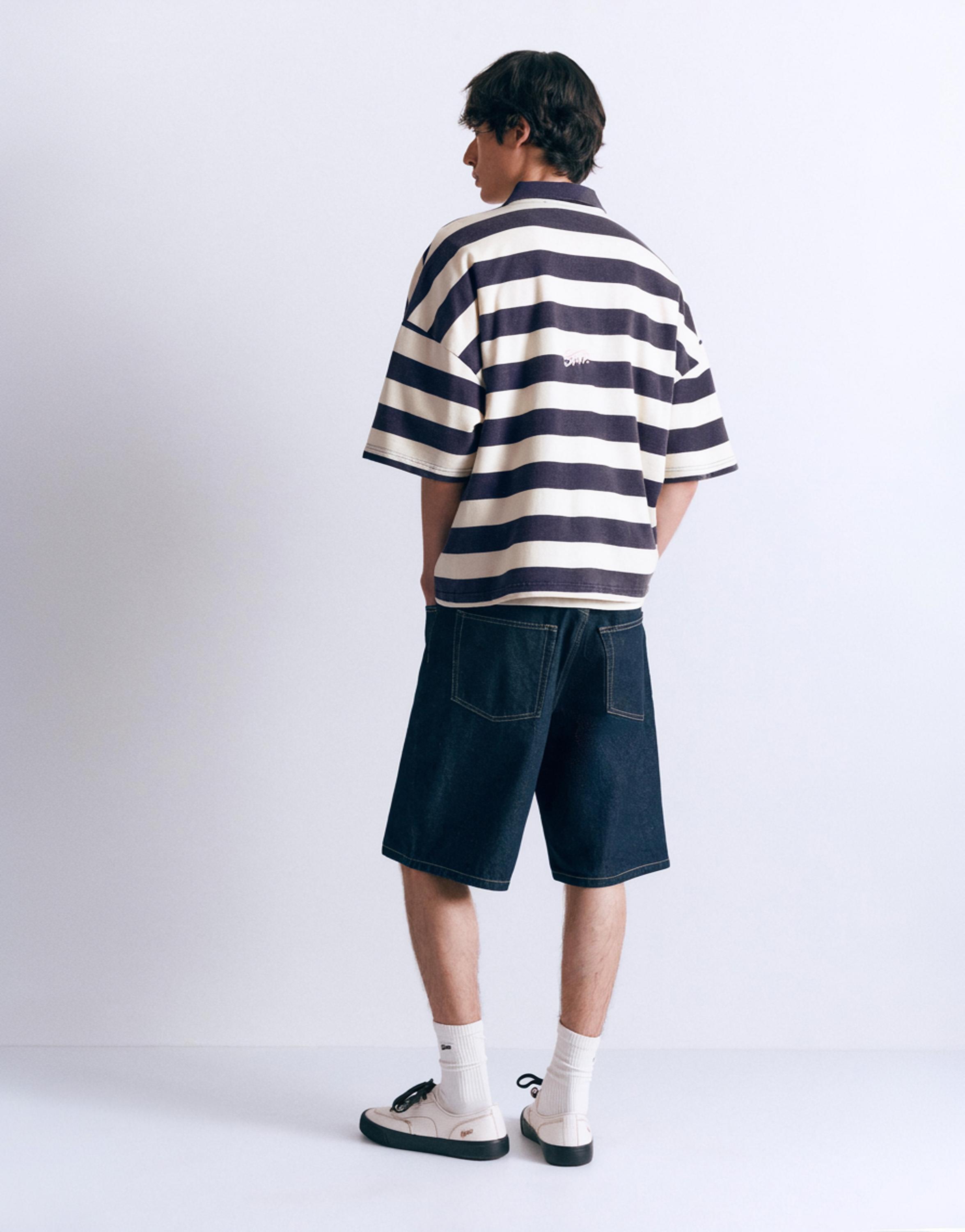 Çizgili boxy polo t-shirt - Görsel 42