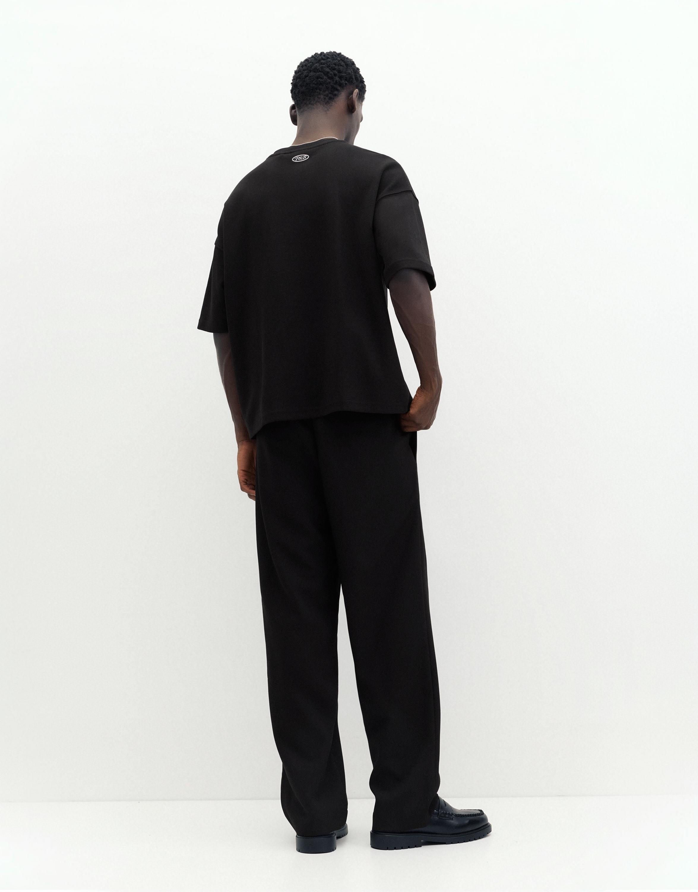 Short sleeve photographic sweatshirt — Black