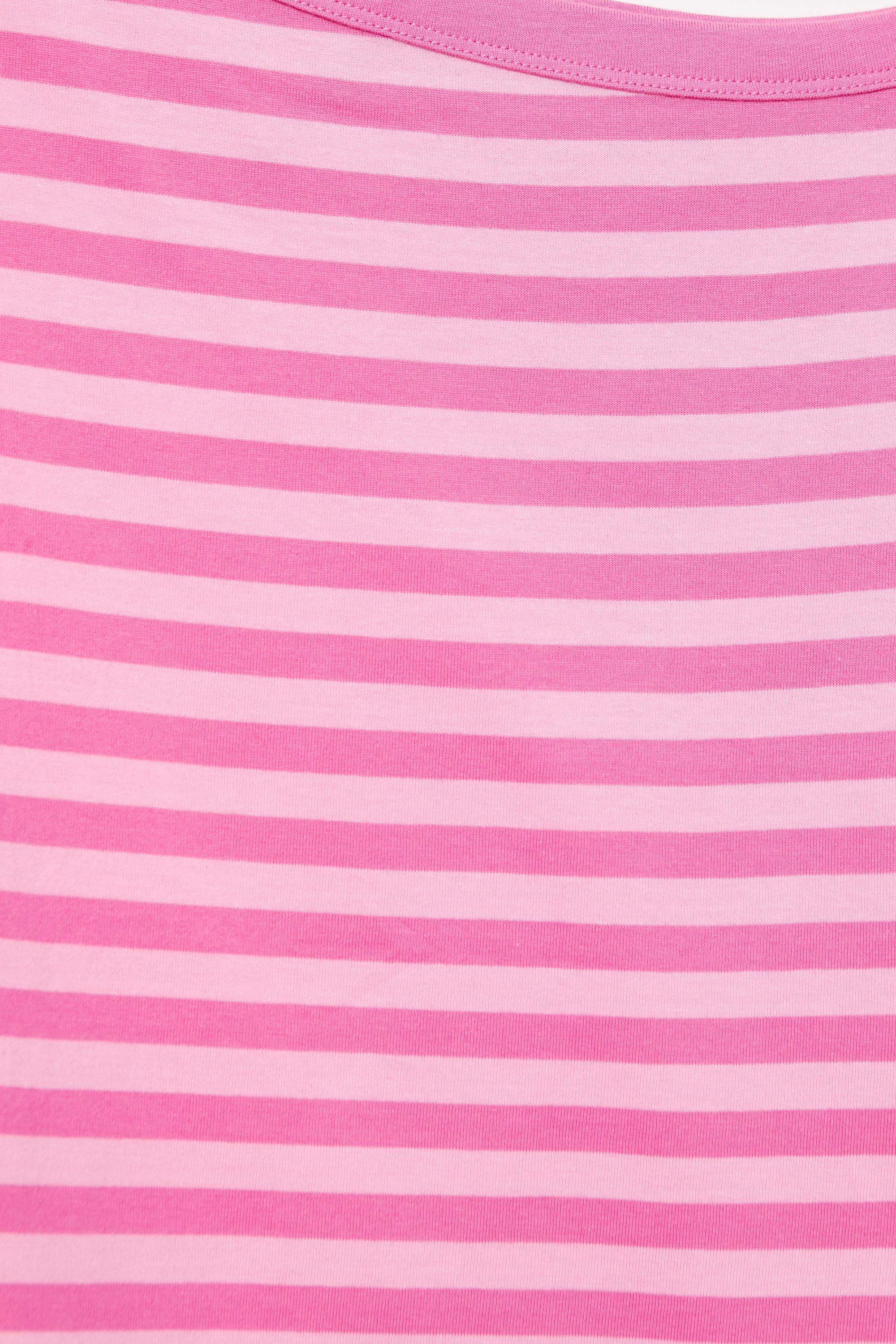 Asymmetric short sleeve T-shirt — Striped