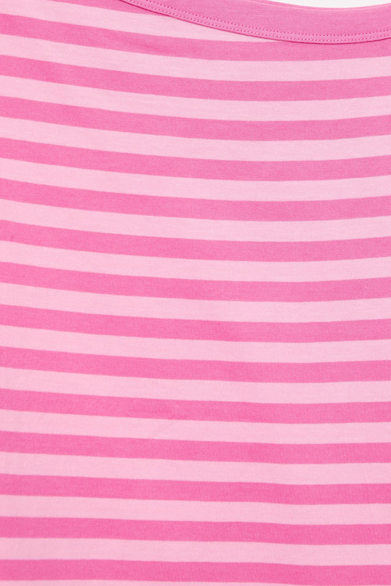 Asymmetric short sleeve T-shirt — Striped