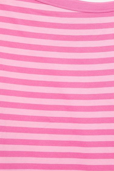 Asymmetric short sleeve T-shirt — Striped 9