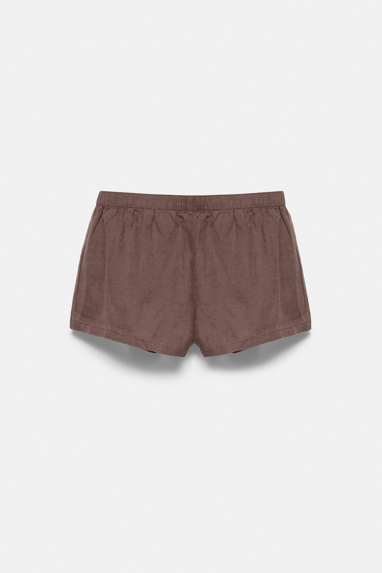100% Linen Shorts — Taupe