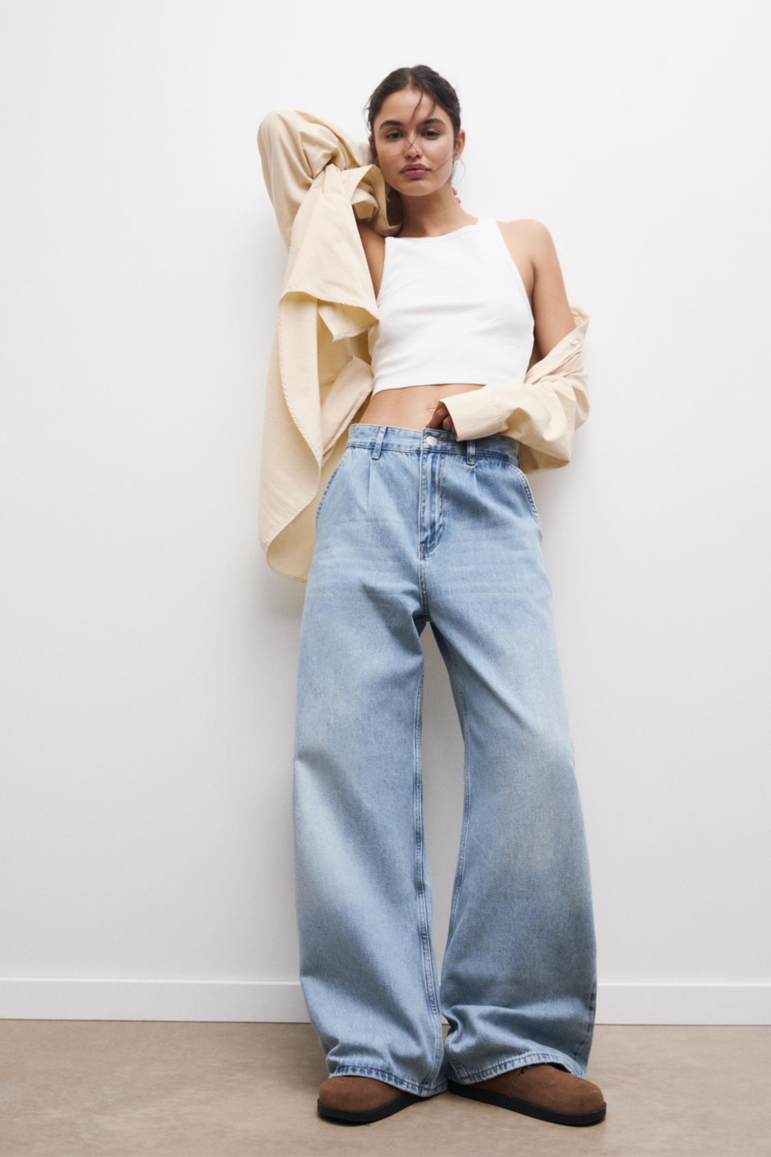 Denim Pull And Bear Palazzo High Waist Zalando Jeans Pull And Bear
