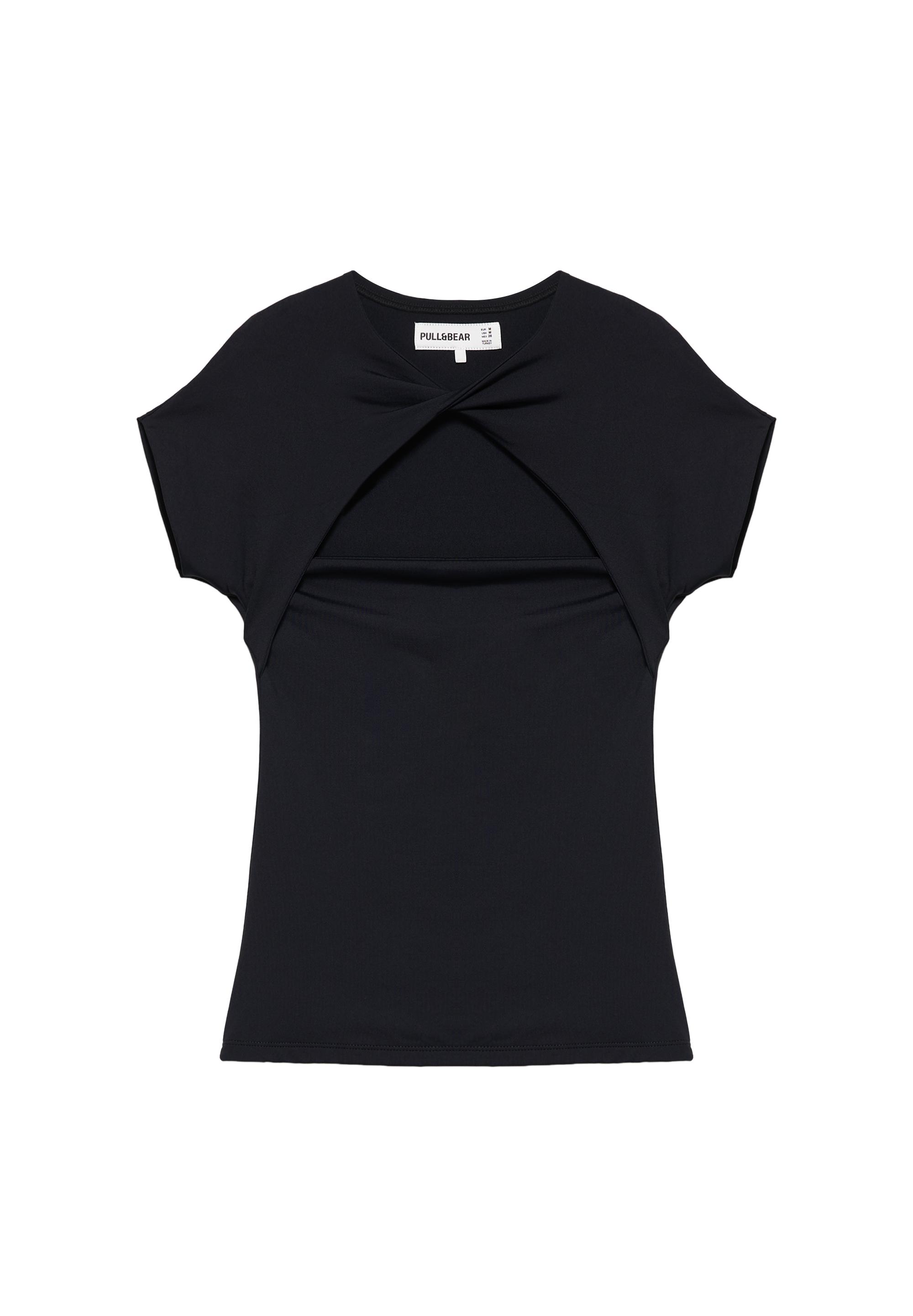 Cut-out T-shirt — Black