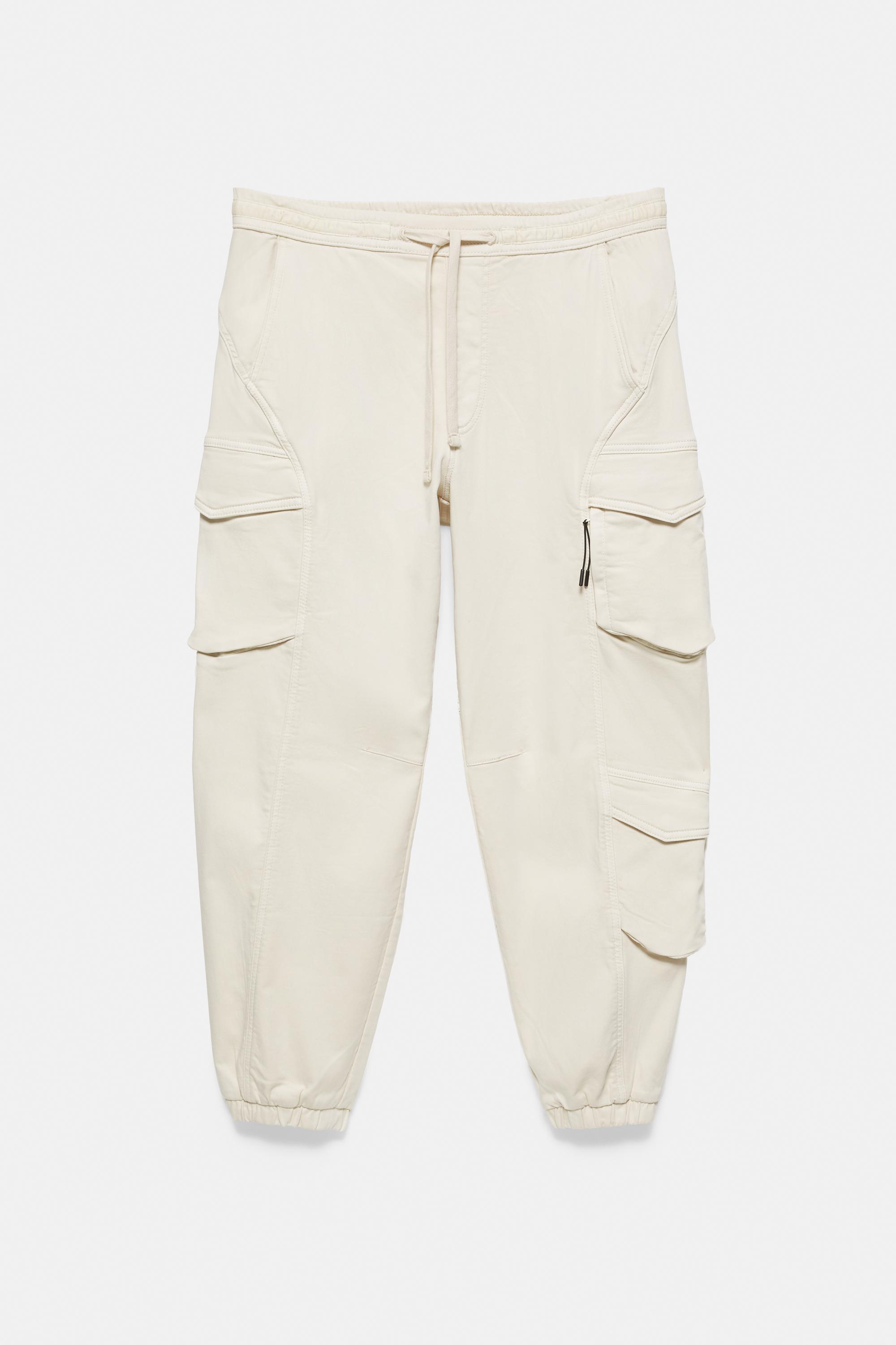 Multi-pocket joggers — Stone